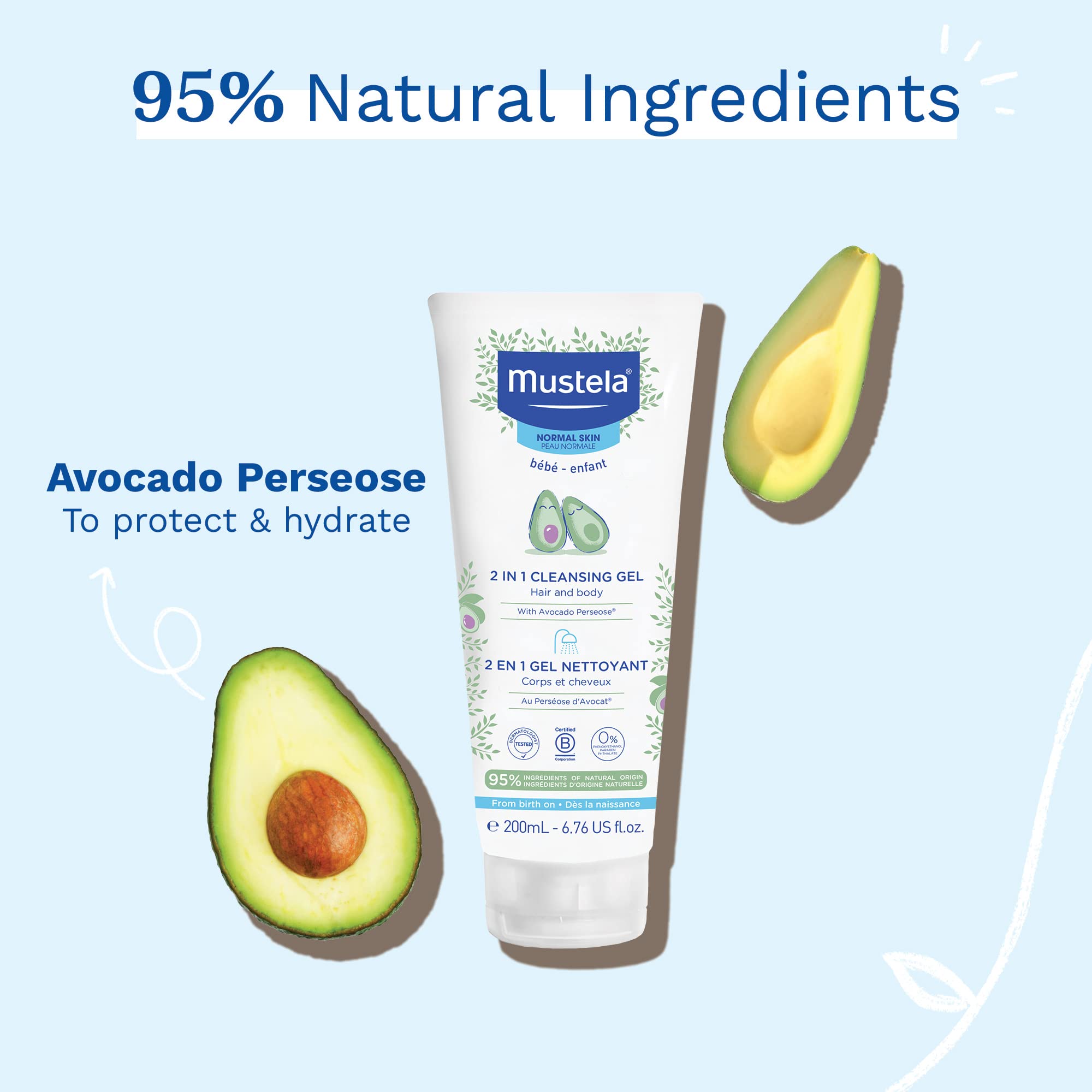 Foto 4 pulgar | Gel Limpiador Mustela Baby 2 En 1 Para Cuerpo Y Cabello Con Aguacate  200 Ml - Venta Internacional.