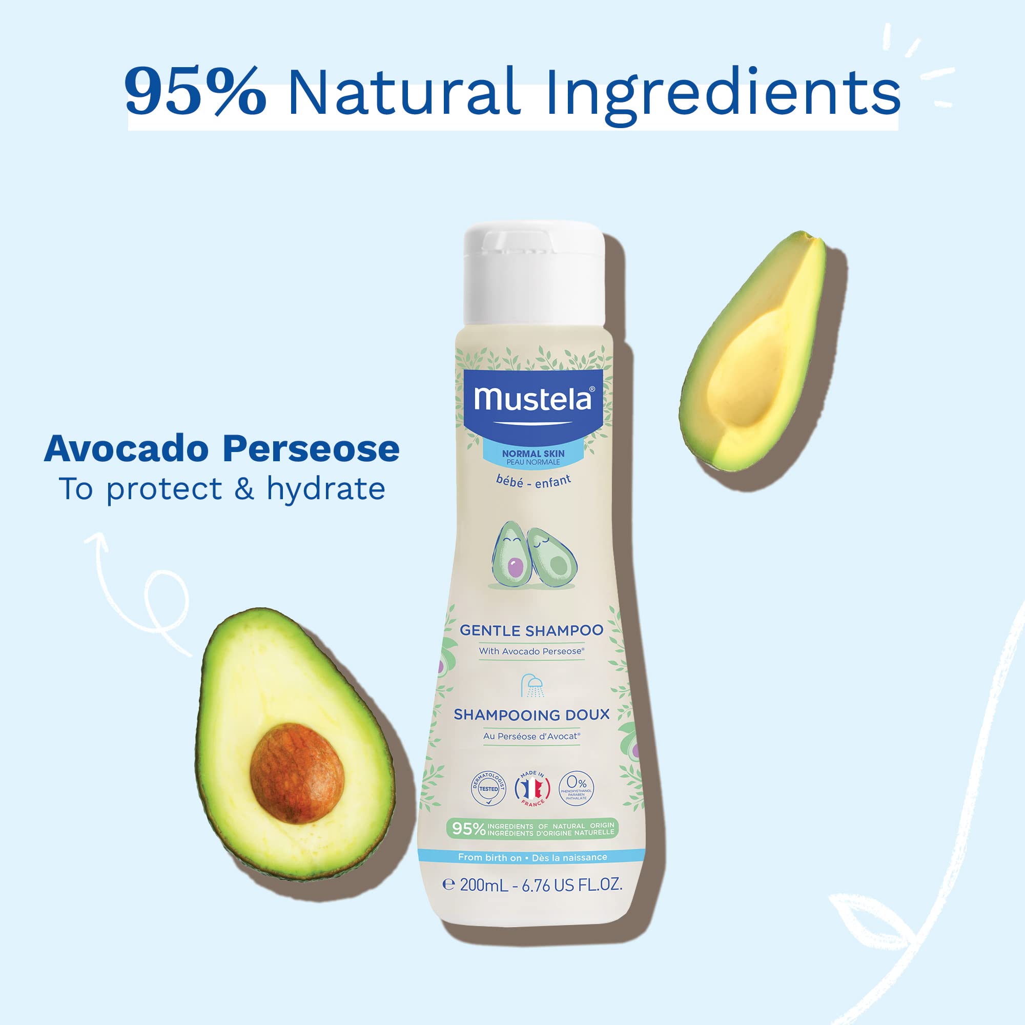 Foto 3 pulgar | Champú Mustela Baby Gentle Con Aguacate Natural 200 Ml - Venta Internacional.