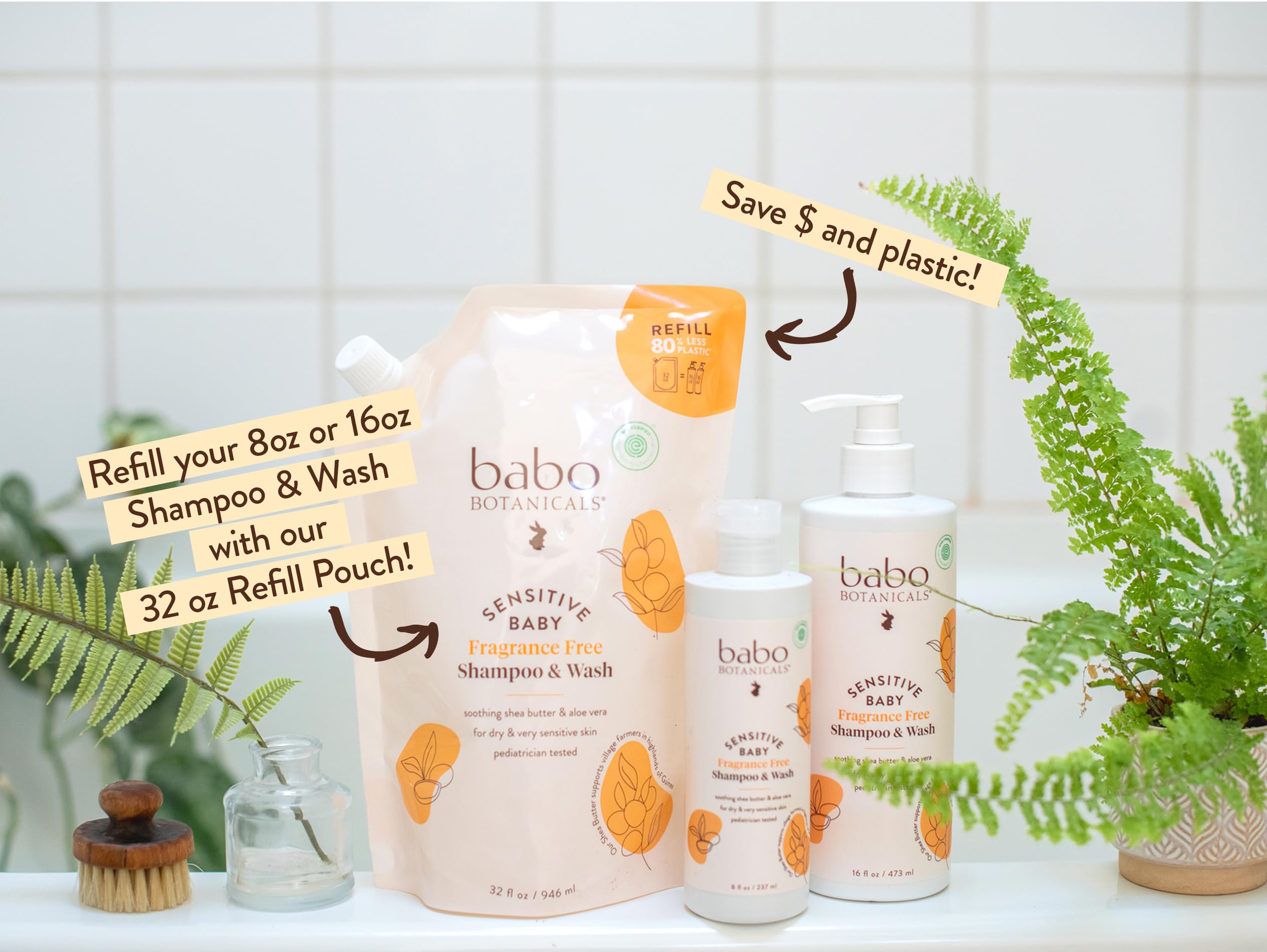 Foto 3 pulgar | Champú Y Jabón Babo Botanicals Sin Fragancia 480 Ml - Venta Internacional.