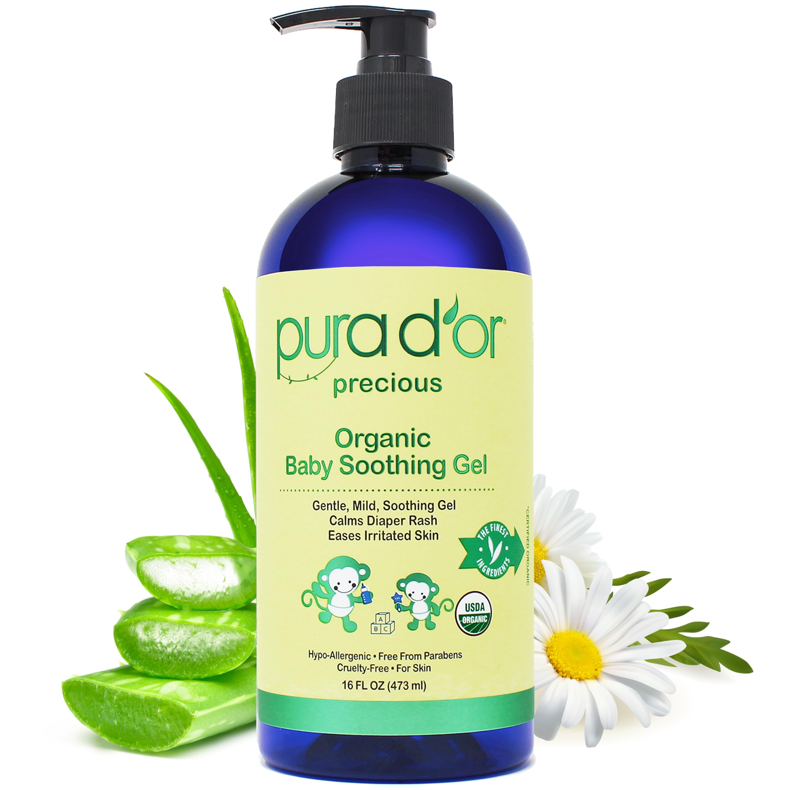 Gel Calmante Pura D'or Organic Baby 473 Ml Con Aloe Vera Y Aceites - Venta Internacional.