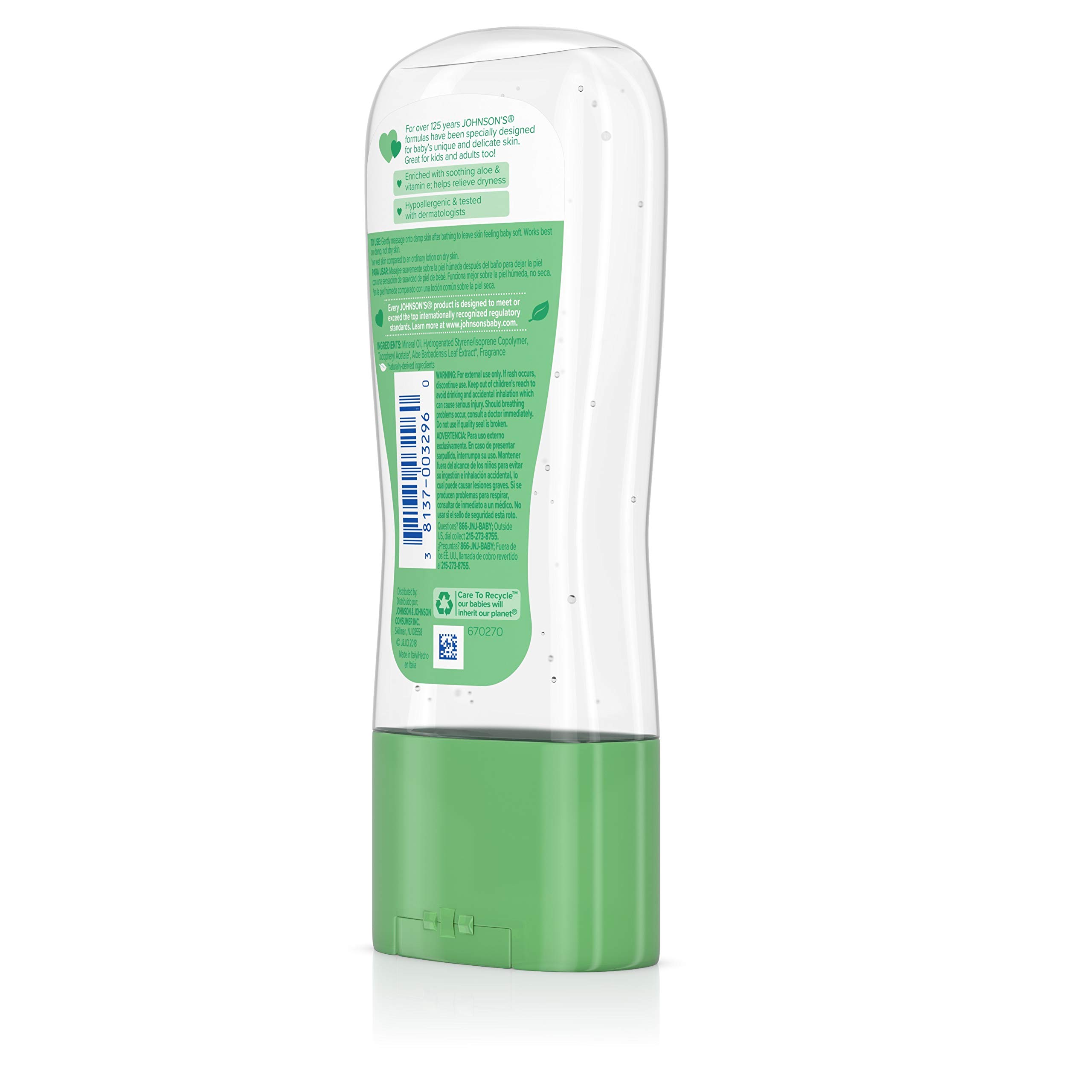 Foto 8 pulgar | Aceite en Gel Johnson's Baby con Aloe Vera y Vitamina E 190 Ml - Venta Internacional