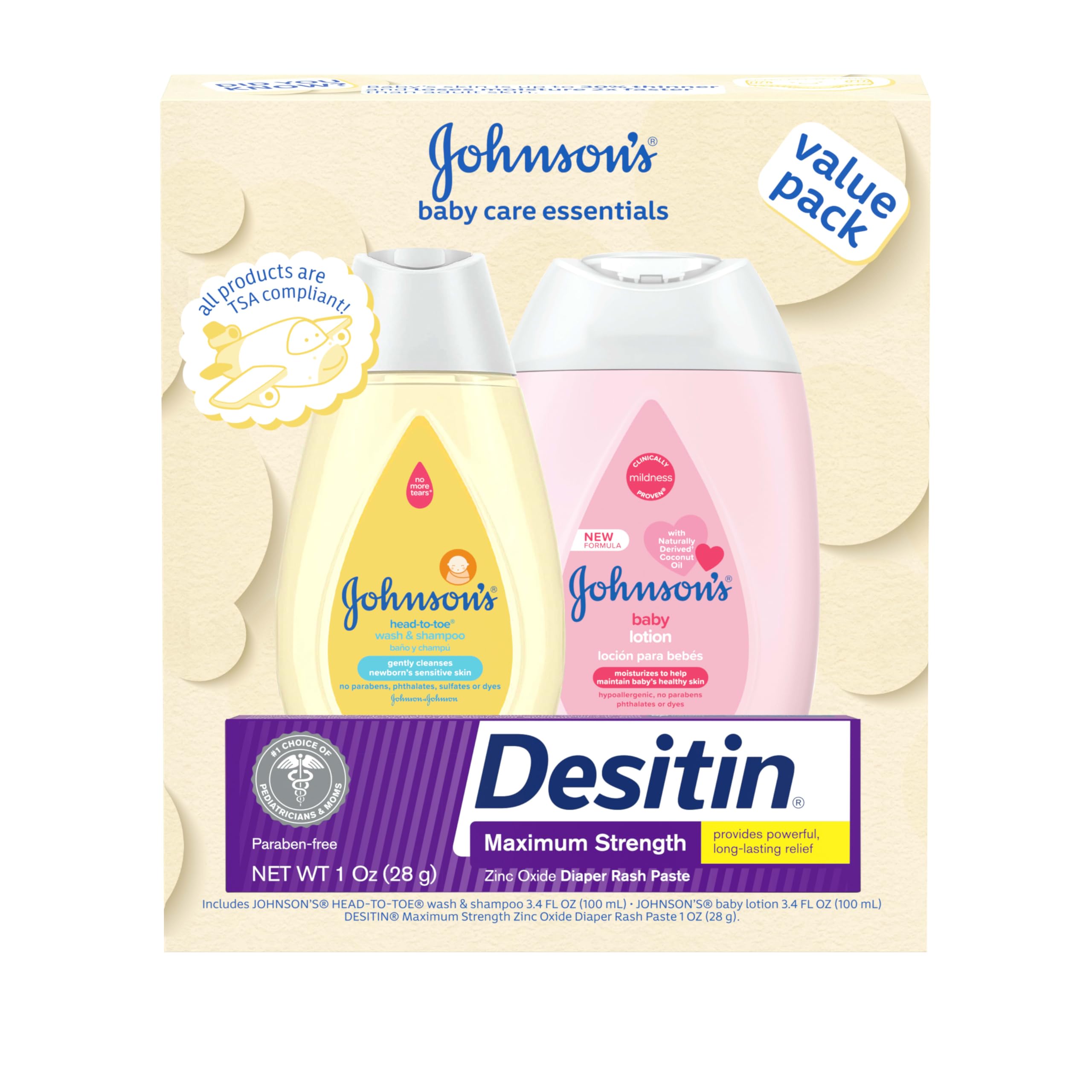 Foto 1 | Set De Regalo Johnson's Baby Care Essentials Con Loción Y Pasta Corporal - Venta Internacional.