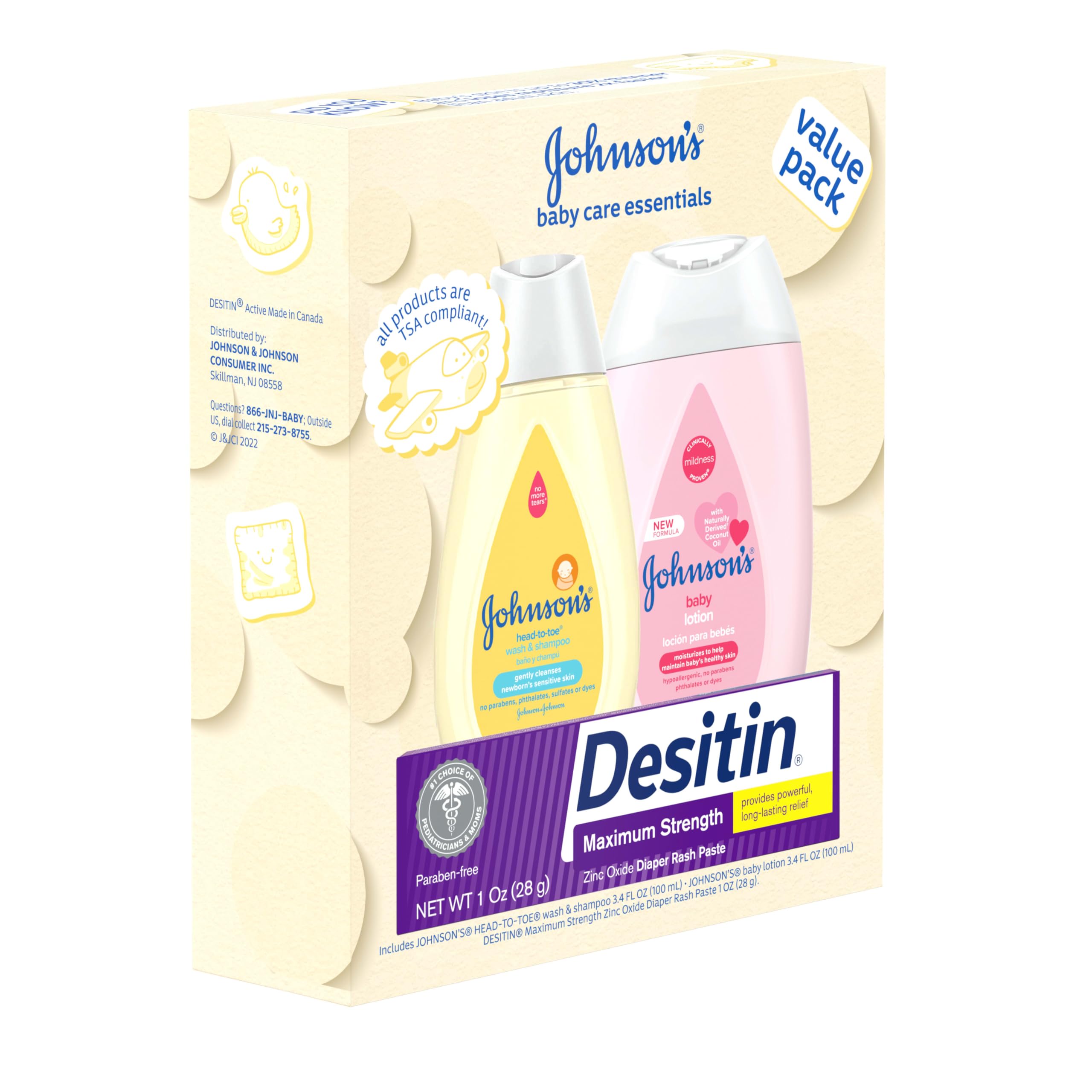 Foto 2 | Set De Regalo Johnson's Baby Care Essentials Con Loción Y Pasta Corporal - Venta Internacional.