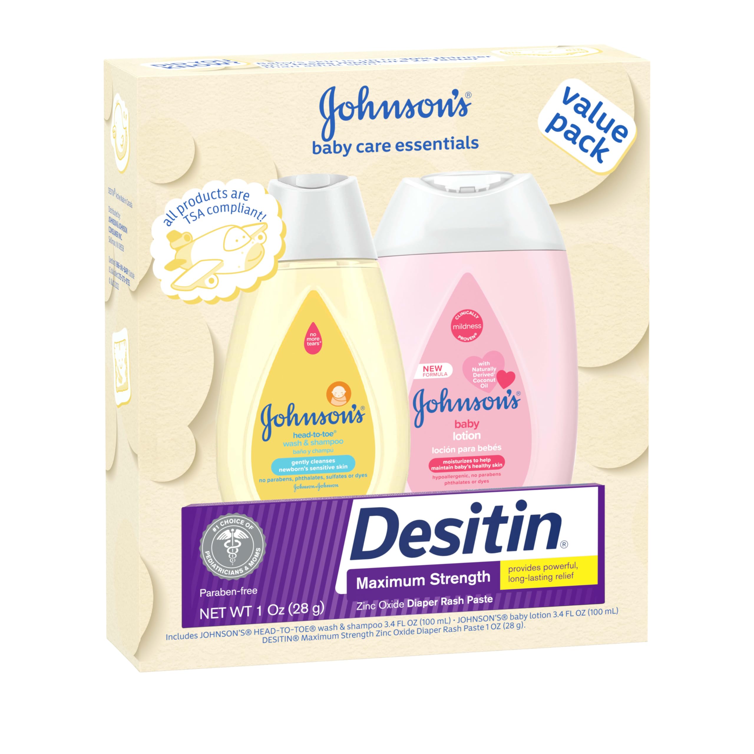 Foto 6 pulgar | Set De Regalo Johnson's Baby Care Essentials Con Loción Y Pasta Corporal - Venta Internacional.