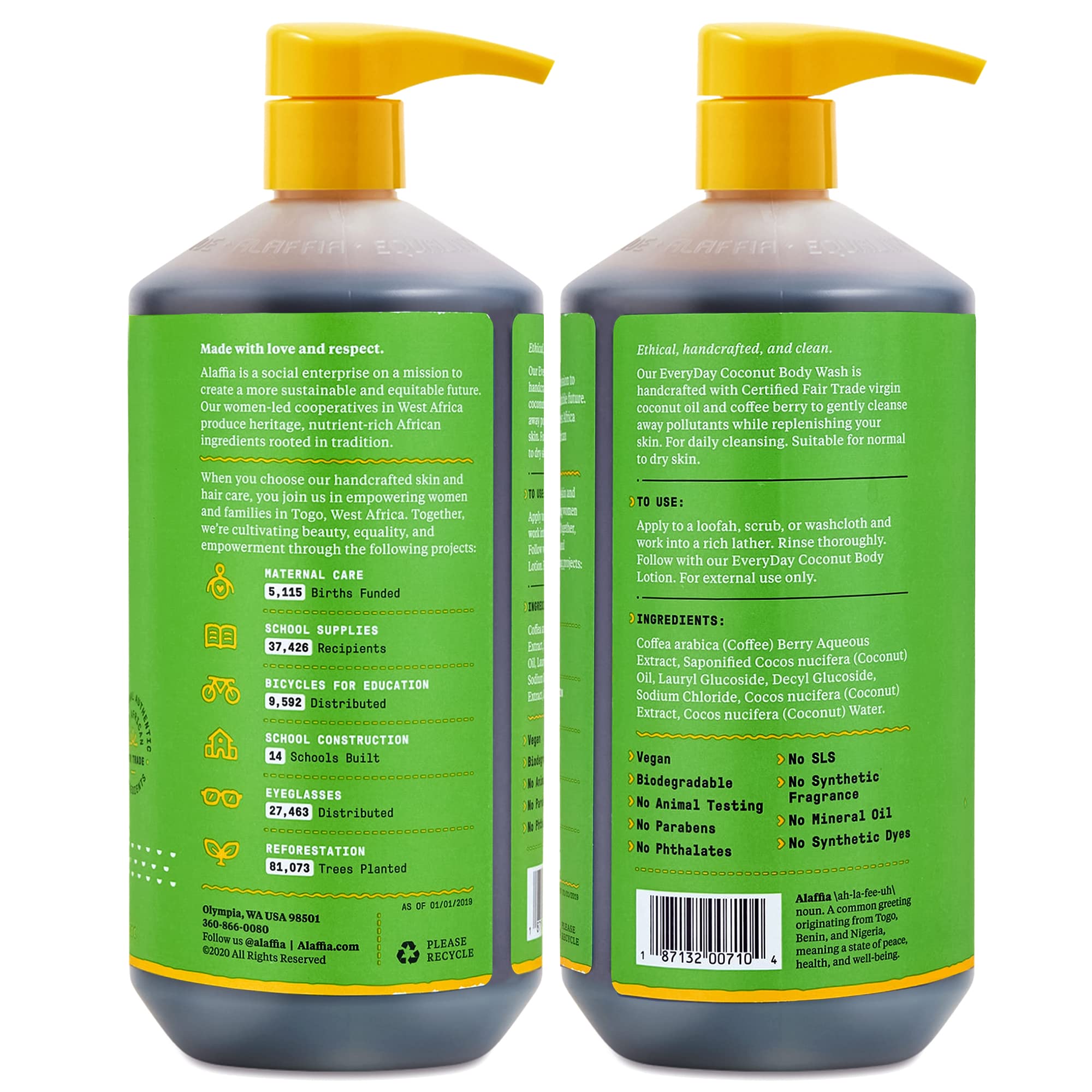 Foto 2 | Gel de Baño Alaffia Everyday Coconut Hidratante 946 Ml - Venta Internacional