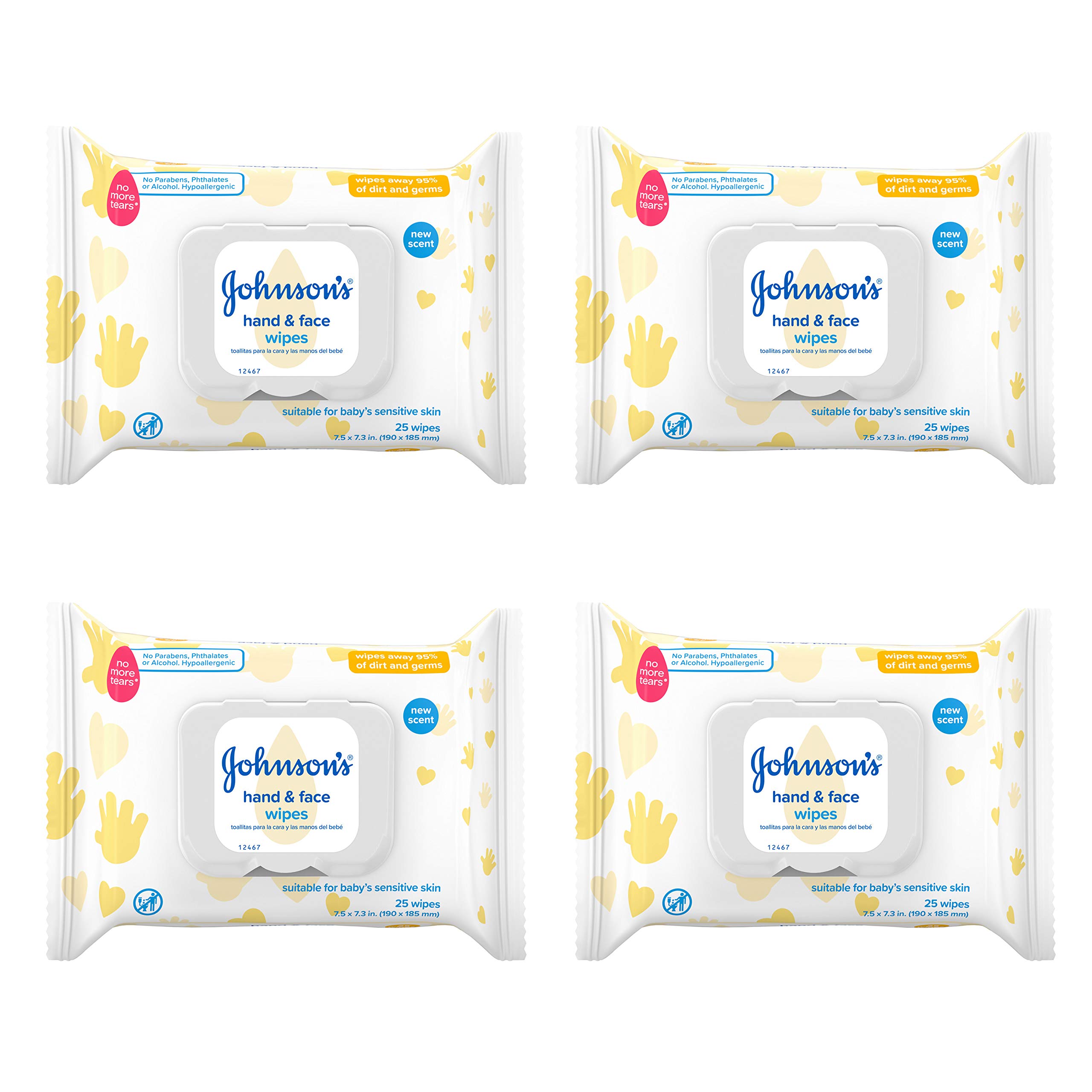 Toallitas Limpiadoras Desinfectantes Para Bebés Johnson's Hand & Face  25 Unidades - Venta Internacional.