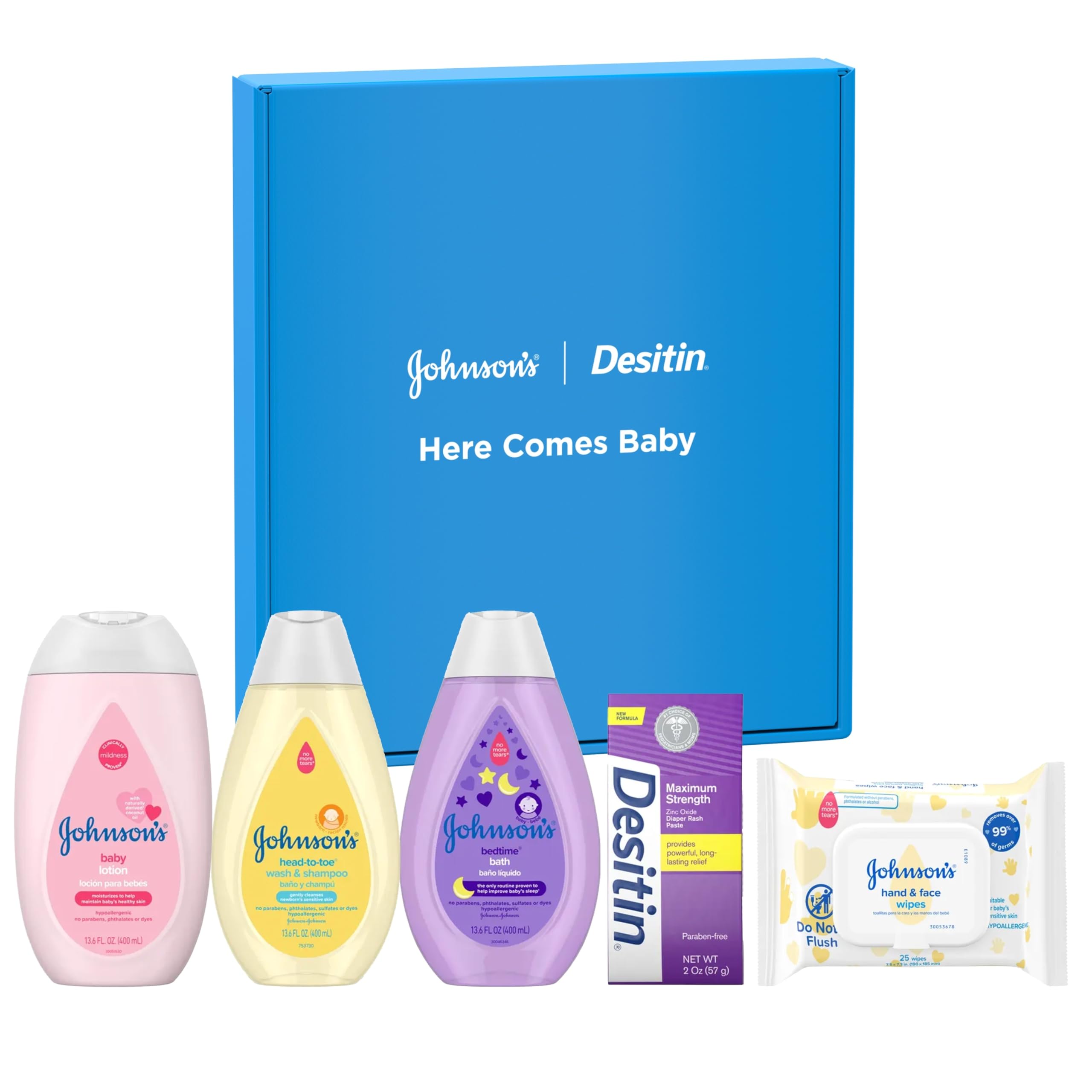 Set De Regalo Johnson's Baby Here Comes Baby Con 5 Artículos - Venta Internacional.