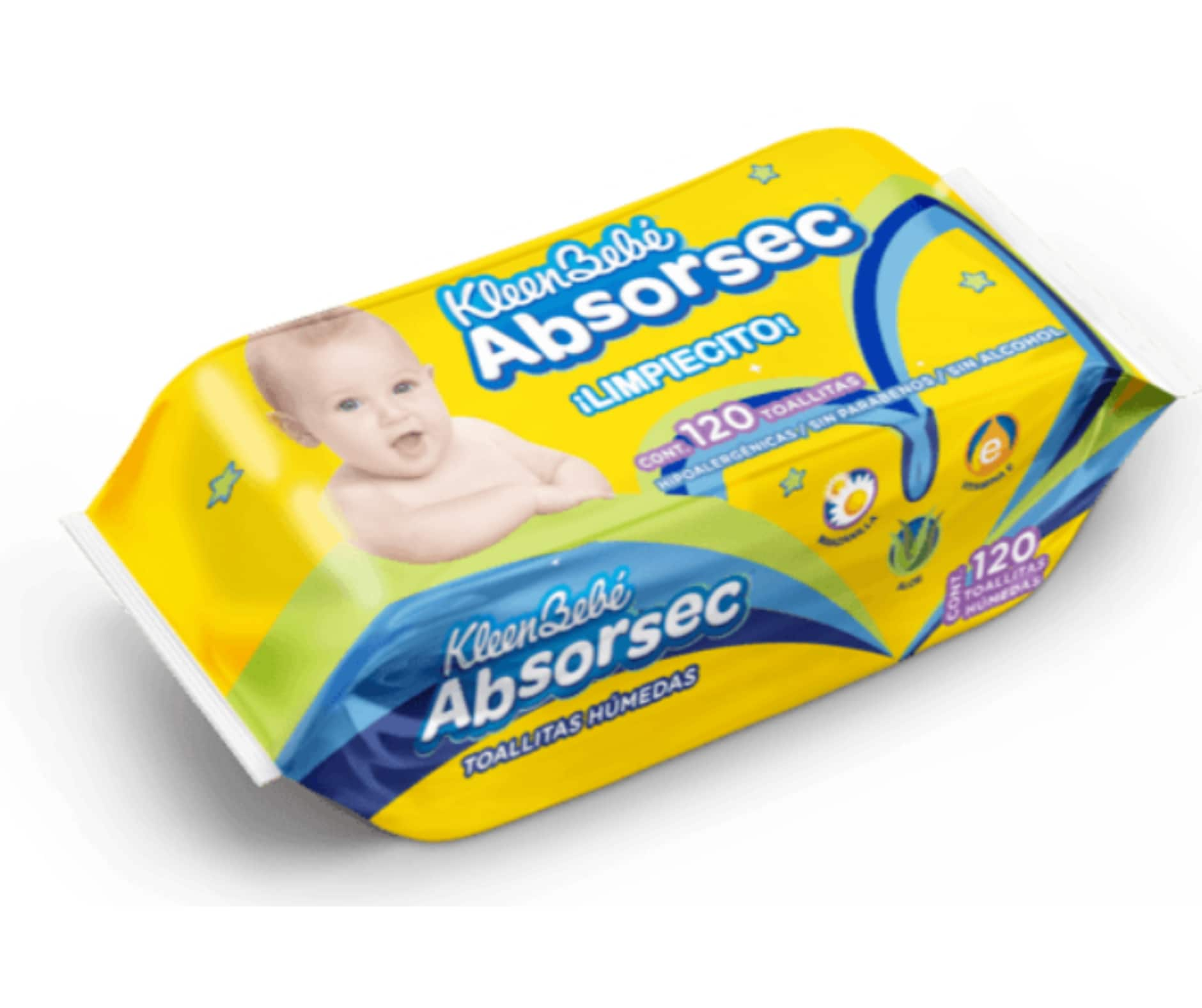 Toallitas Húmedas Kleenbebé Absorsec 4  Paquetes con 120 piezas $222