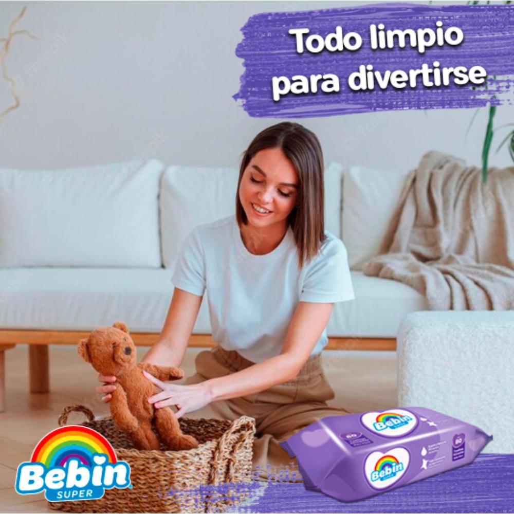 Foto 8 | Toallitas Húmedas Bebin Super color Blanco para Bebé 960 PIEZAS