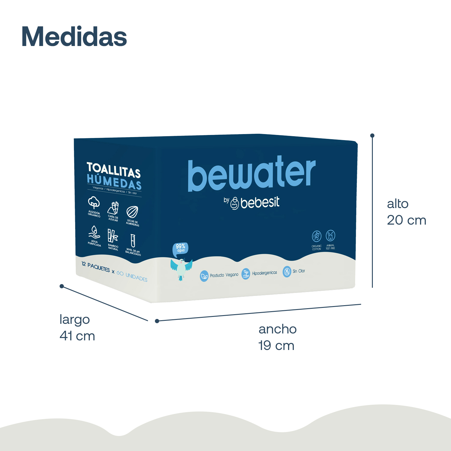 Foto 6 pulgar | Wipes Toallitas Húmedas Be Water Bebesit Caja 12 Paquetes