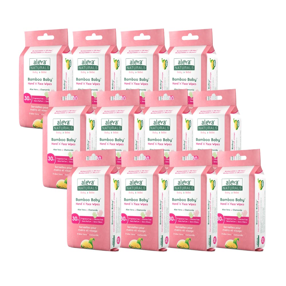 Toallitas Para Manos Y Cara Para Bebés Aleva Naturals Bamboo 360 Unidades - Venta Internacional.