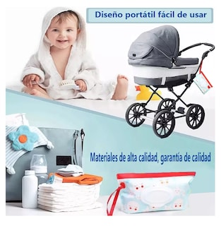 Foto 3 | Bolsa De Toallitas Húmedas Para Bebés, Sin Alcohol 8 Pcs Figuras Colores