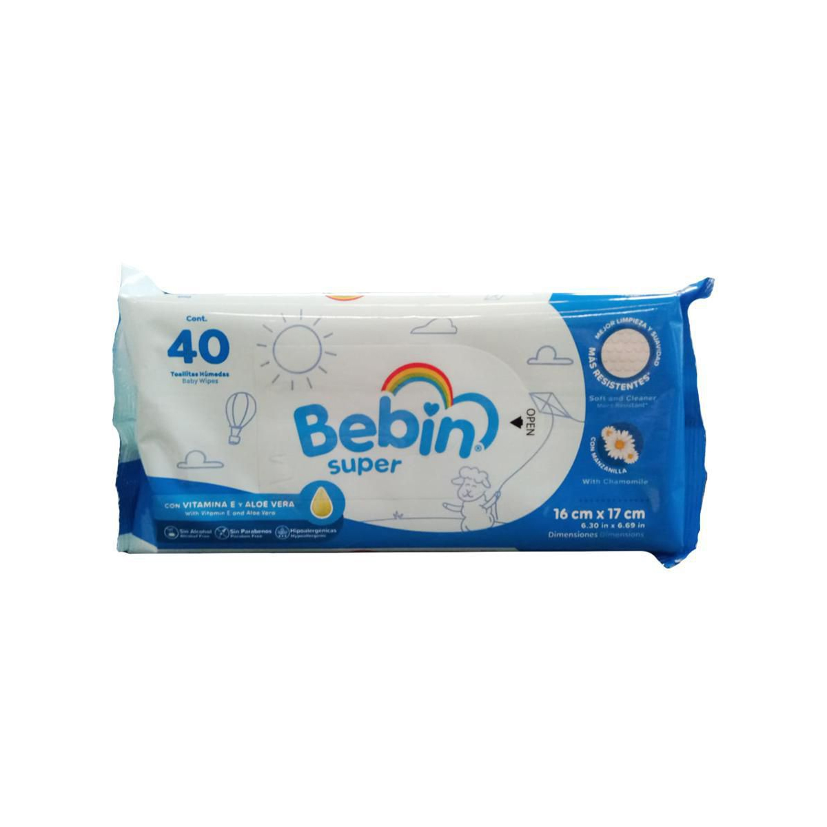 Foto 1 | Toallitas Húmedas Bebin 40pz