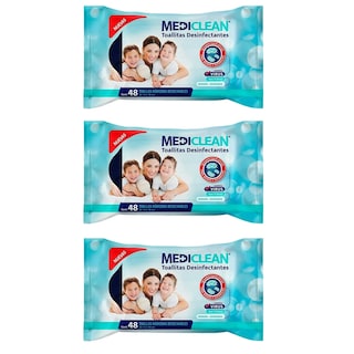 Foto 1 | Toallitas Desinfectantes Mediclean 3 Pack Con 144 Pzas