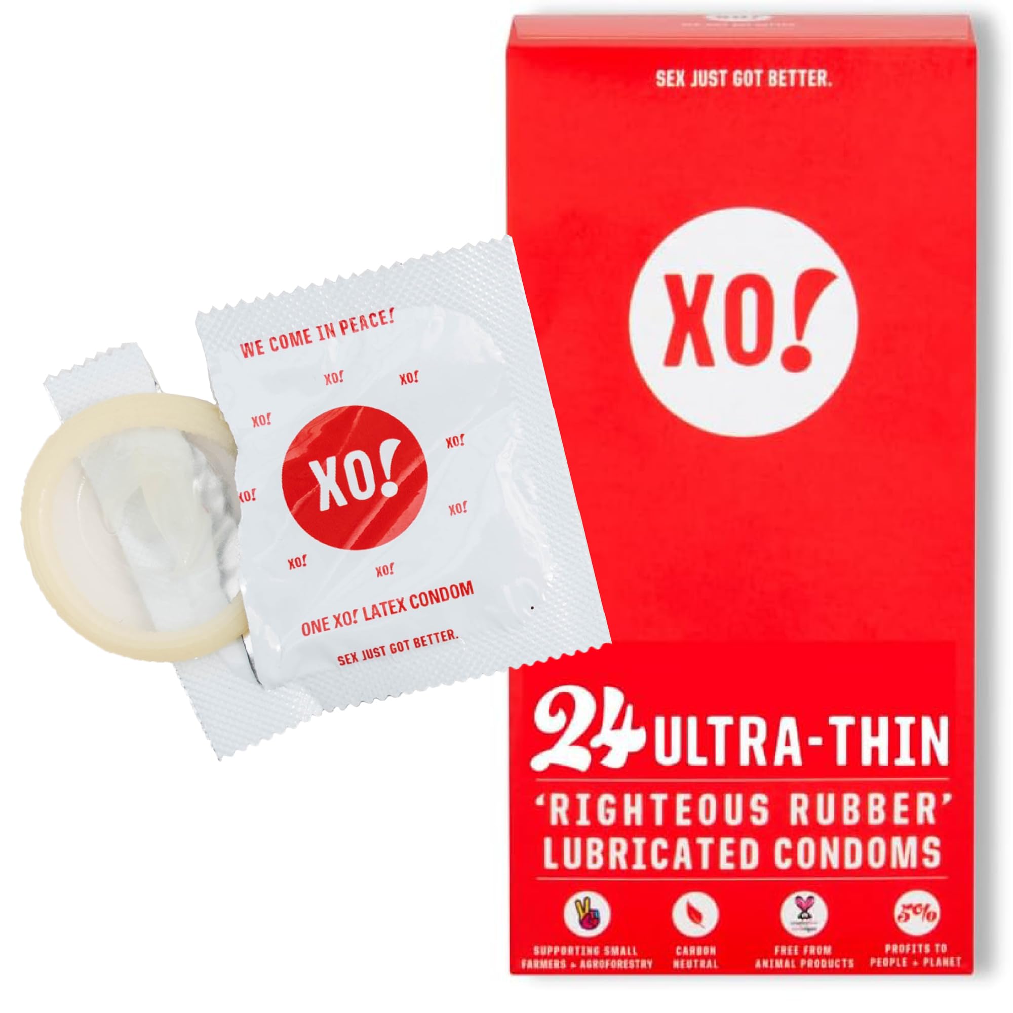 Preservativos Flo Xo! Caucho Ultrafino Righteous, 24 Unidades - Venta Internacional.