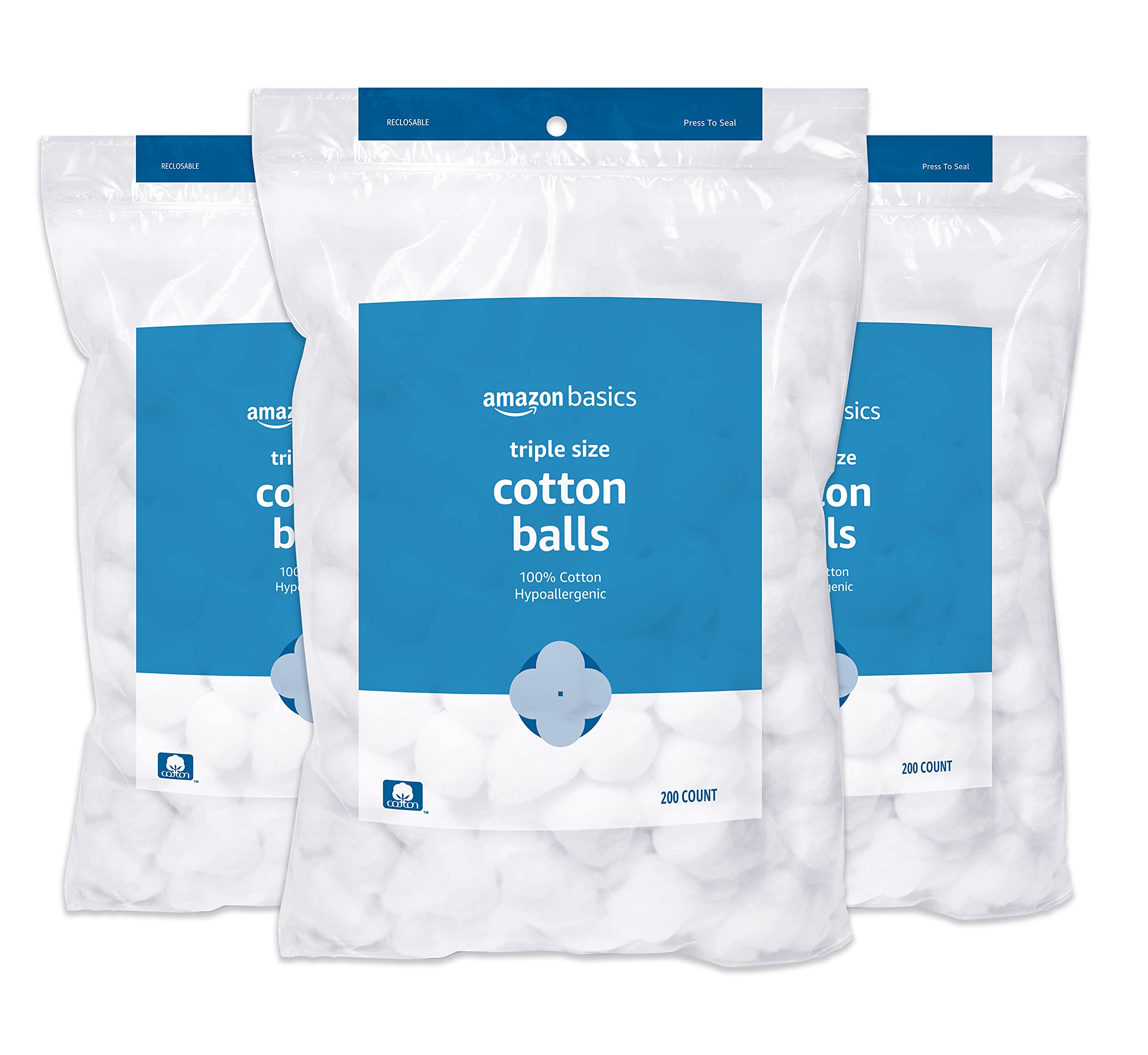 Bolas De Algodón Amazon Basics, 600 Unidades (3 Paquetes De 200) - Venta Internacional.