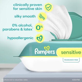 Foto 2 | Toallitas Para Bebés Pampers Sensitive A Base De Agua 1344 - Venta Internacional.