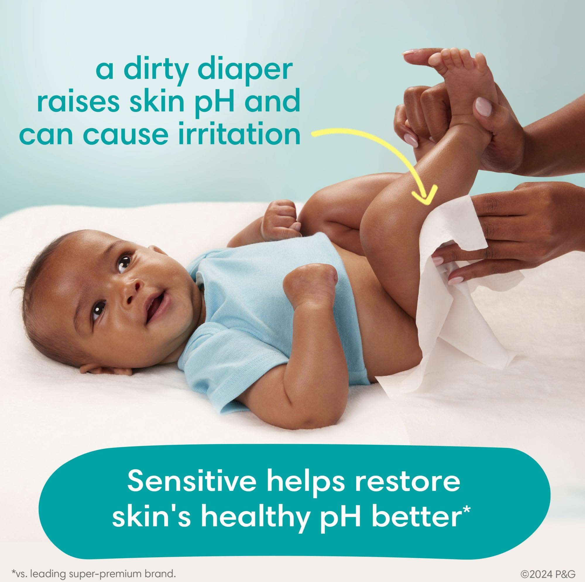 Foto 3 | Toallitas Para Bebés Pampers Sensitive A Base De Agua 1344 - Venta Internacional.