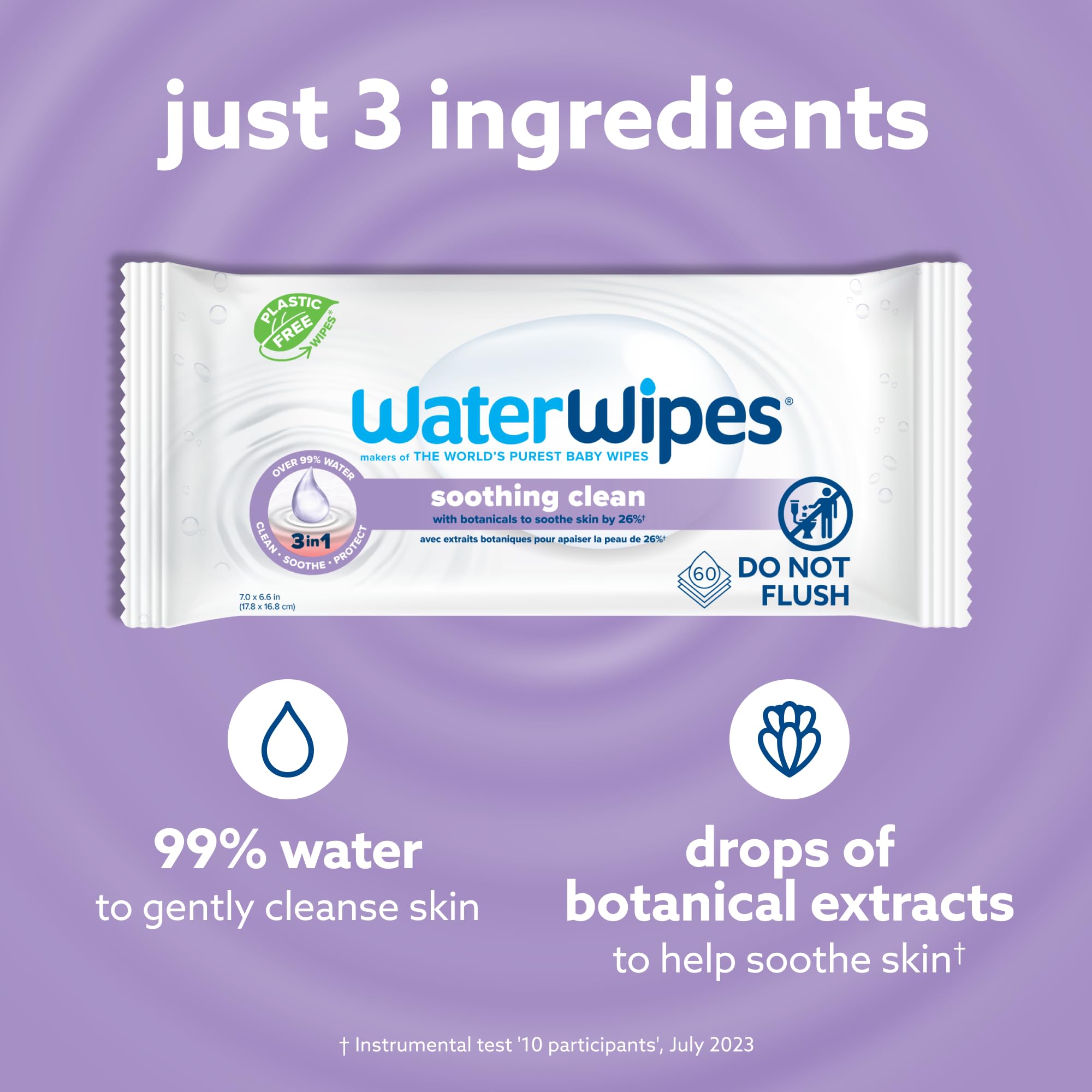Foto 4 pulgar | Toallitas Para Bebés Waterwipes Soothing Clean, 99% A Base De Agua, 360 Unidades - Venta Internacional.