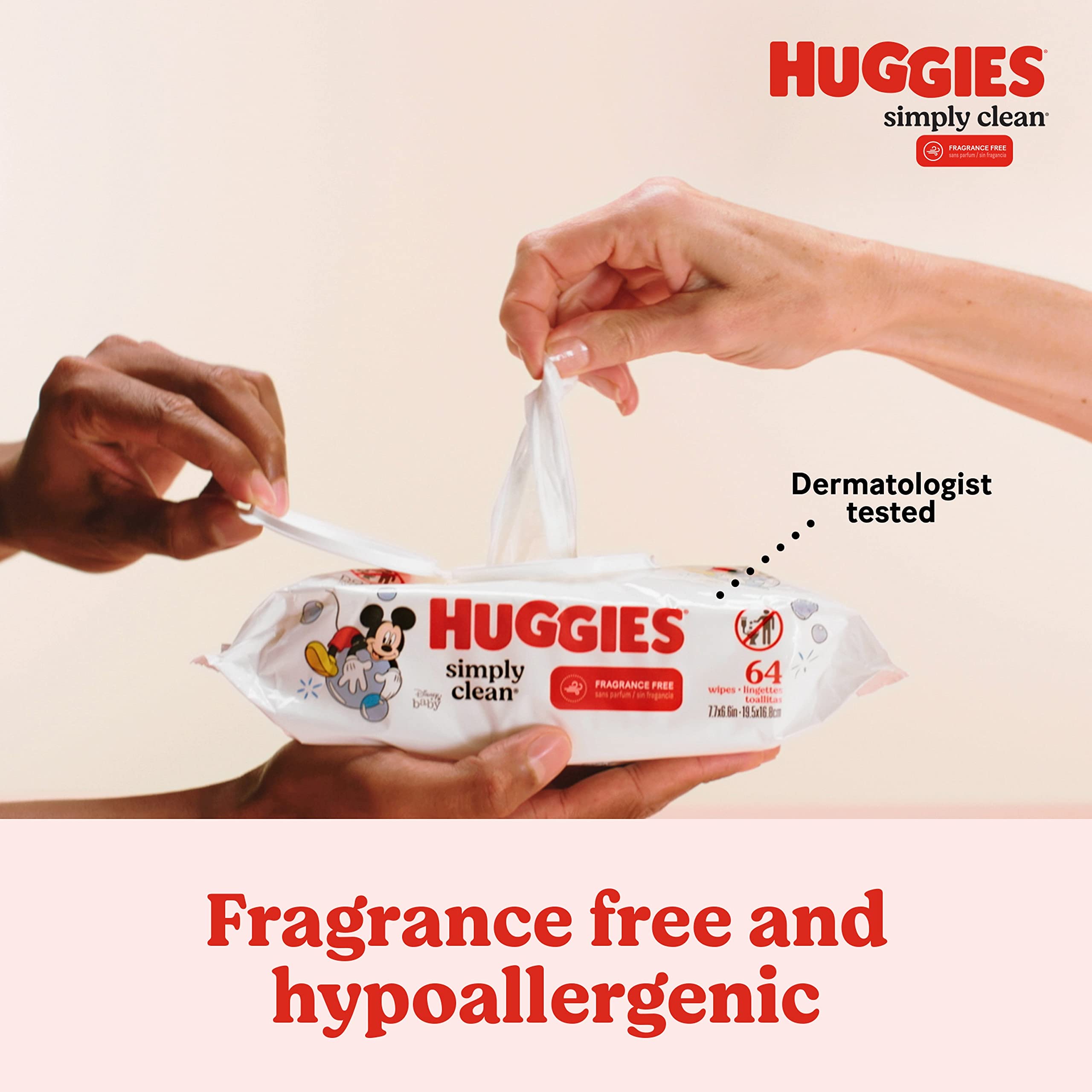 Foto 2 | Toallitas Para Bebés Huggies Simply Clean, Sin Fragancia, 64 Toallitas - Venta Internacional.