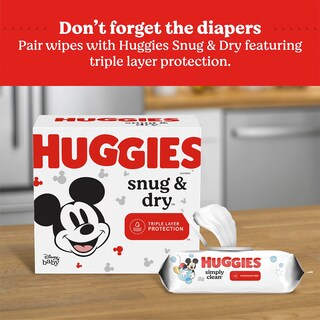 Foto 5 | Toallitas Para Bebés Huggies Simply Clean, Sin Fragancia, 64 Toallitas - Venta Internacional.