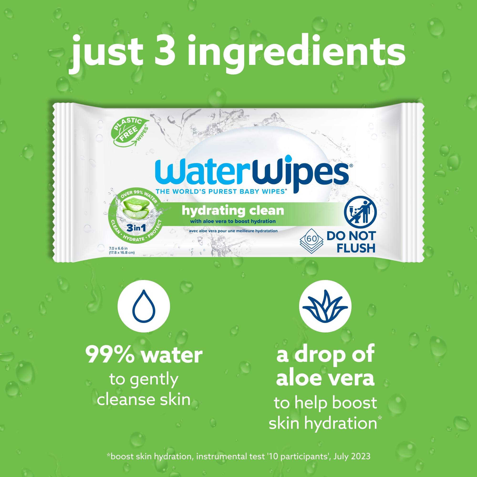 Foto 4 pulgar | Toallitas Para Bebés Waterwipes Hydrating Clean, 99% A Base De Agua, 360 Unidades - Venta Internacional.