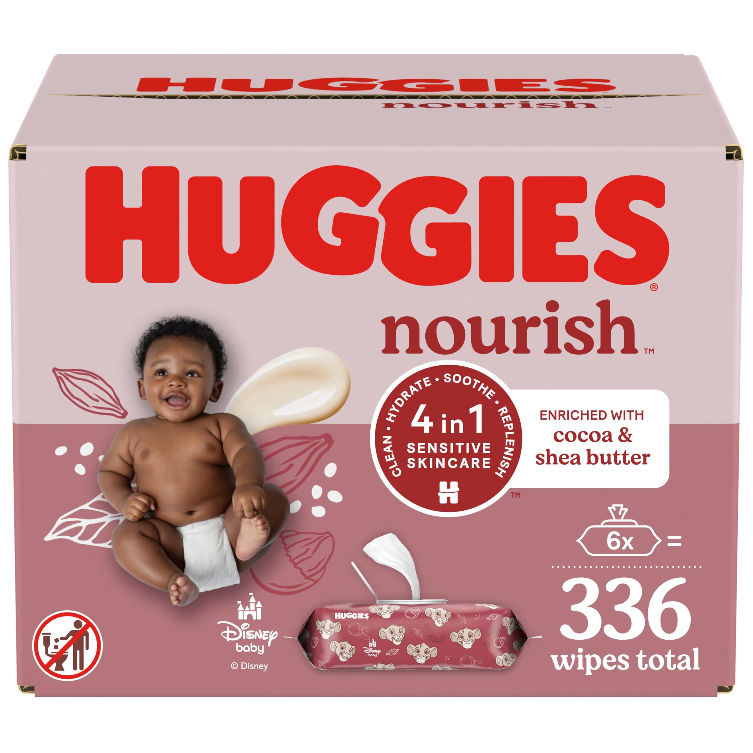 Foto 2 pulgar | Toallitas Húmedas Huggies Nourish Scented 336 Toallitas Para Bebés (6 Paquetes) - Venta Internacional.