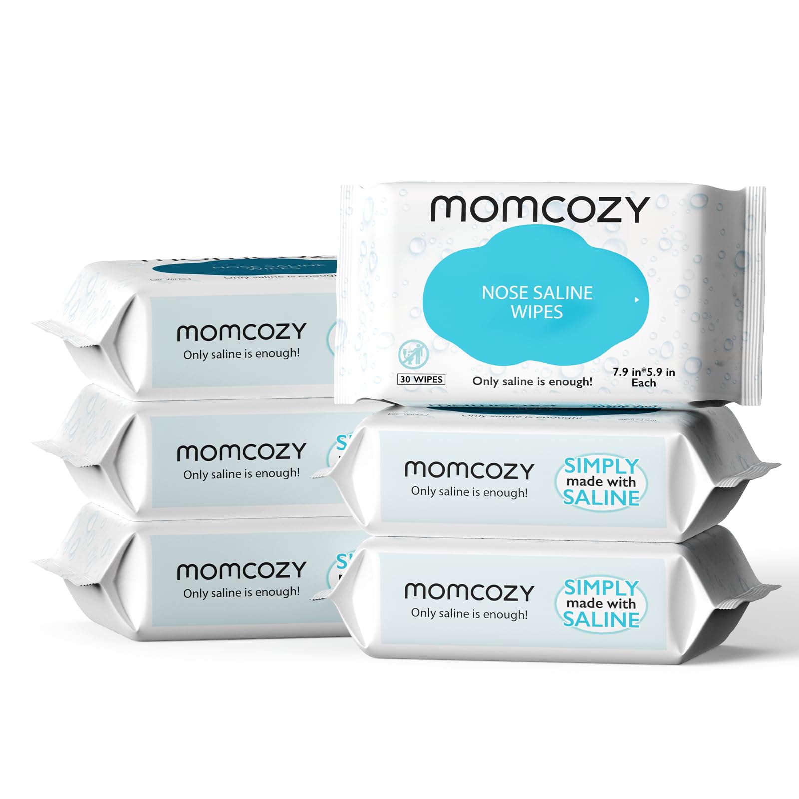 Foto 1 | Toallitas Húmedas Momcozy Saline Para Nariz Y Rostro, 180 Unidades (6 Paquetes) - Venta Internacional.