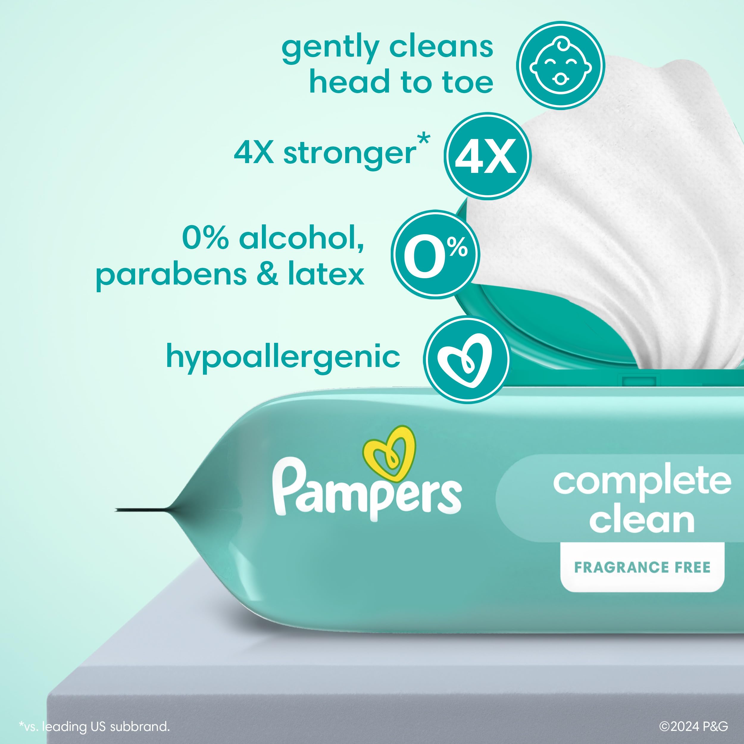 Foto 3 | Toallitas Pampers Complete Clean Con Aroma 432 Para Bebés - Venta Internacional.
