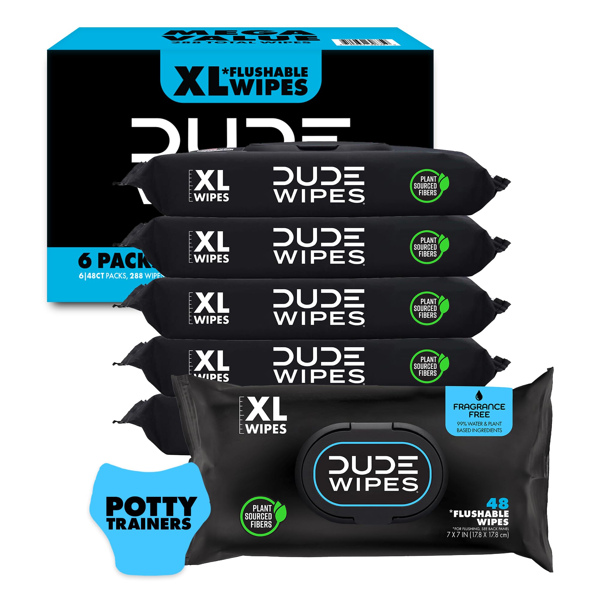 Foto 1 | Baby Wipes Dude Flushable, Sin Perfume, Paquete De 6, 288 Toallitas - Venta Internacional.