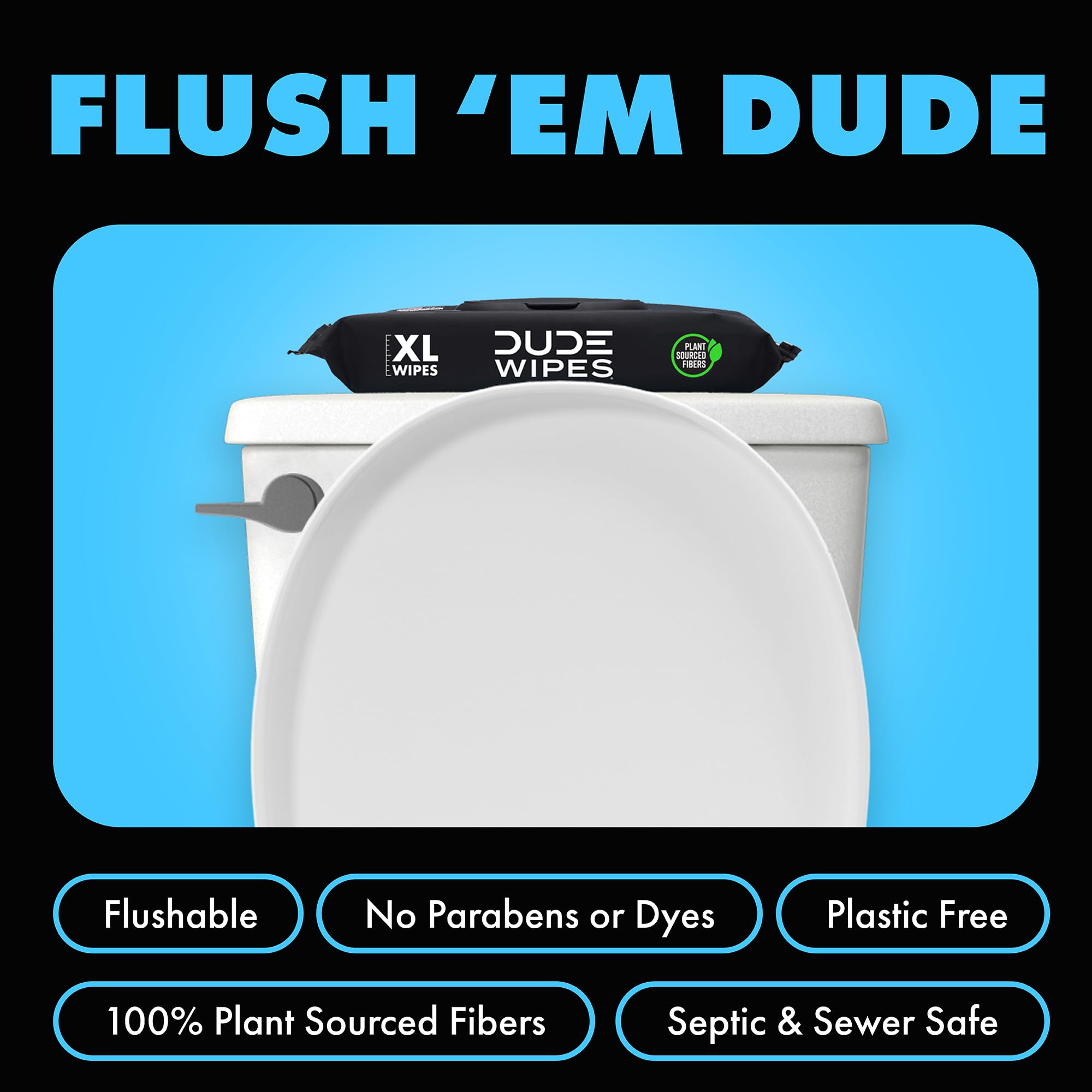 Foto 4 pulgar | Baby Wipes Dude Flushable, Sin Perfume, Paquete De 6, 288 Toallitas - Venta Internacional.