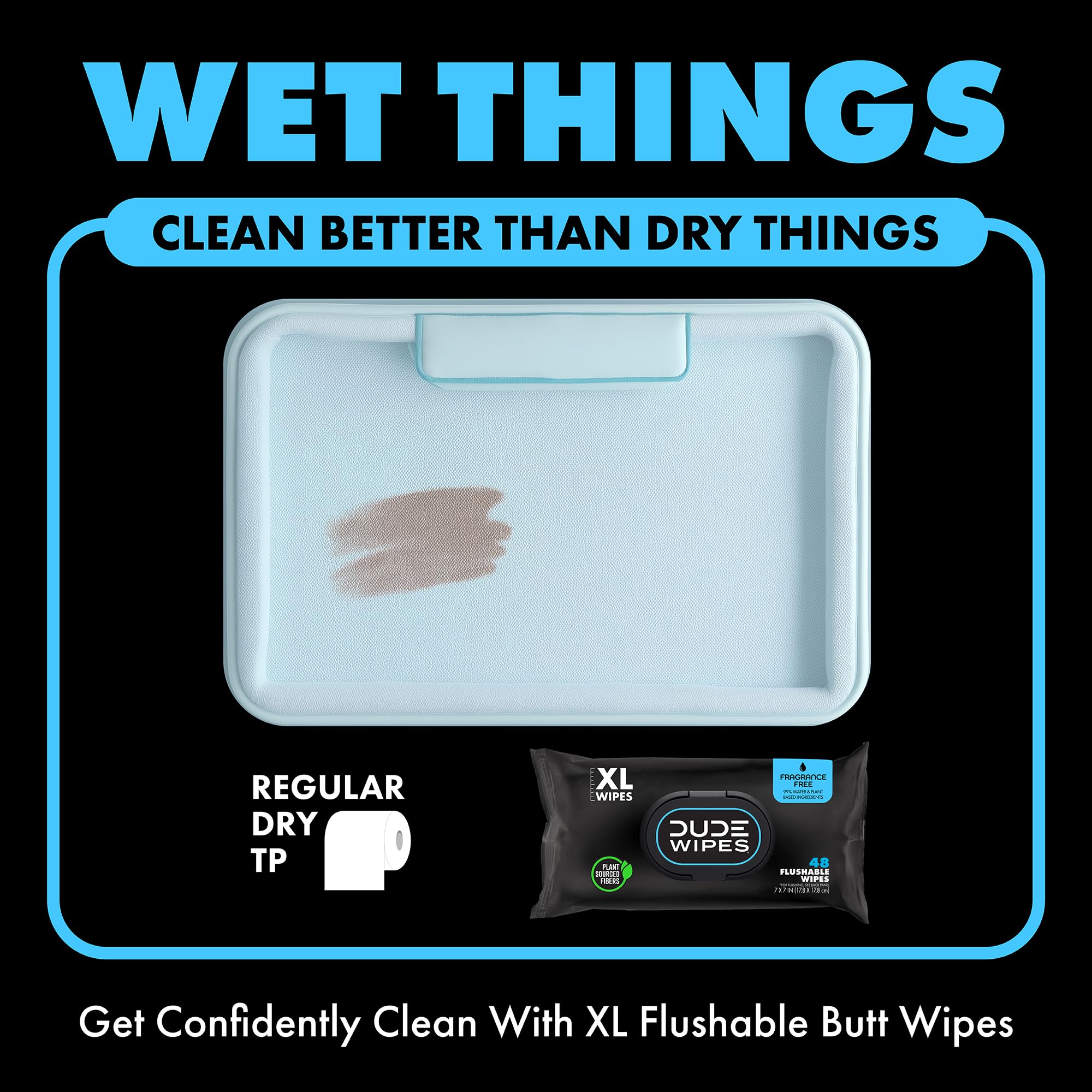 Foto 6 pulgar | Baby Wipes Dude Flushable, Sin Perfume, Paquete De 6, 288 Toallitas - Venta Internacional.