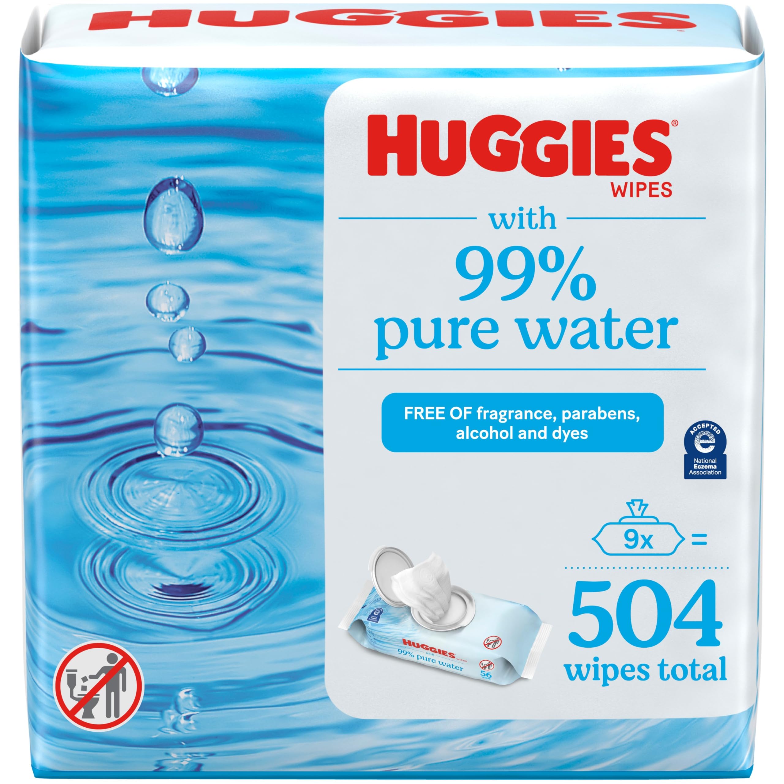 Foto 2 pulgar | Toallitas Húmedas Huggies, 99% De Agua Pura, Sin Perfume, 504 Toallitas - Venta Internacional.