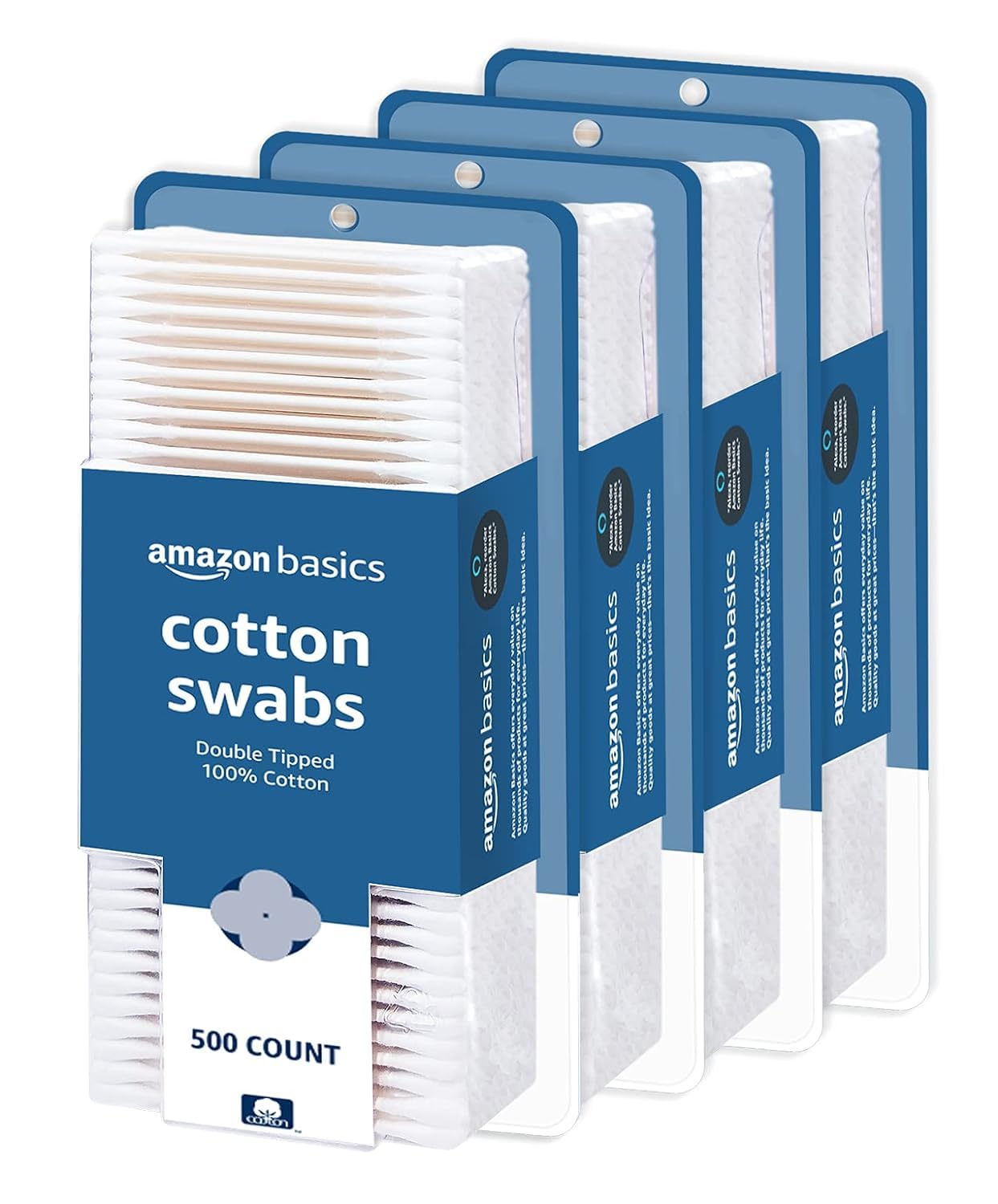 Bastoncillos De Algodón Amazon Basics, 2000 Unidades (4 Paquetes De 500) - Venta Internacional.