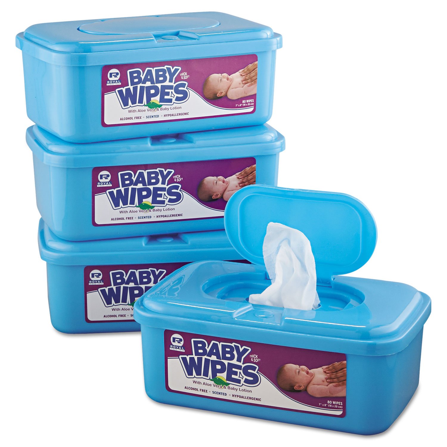 Foto 4 pulgar | Toallitas Royal Rpbwu80 Para Bebés, 80 Toallitas Blancas, 12 Cajas - Venta Internacional.