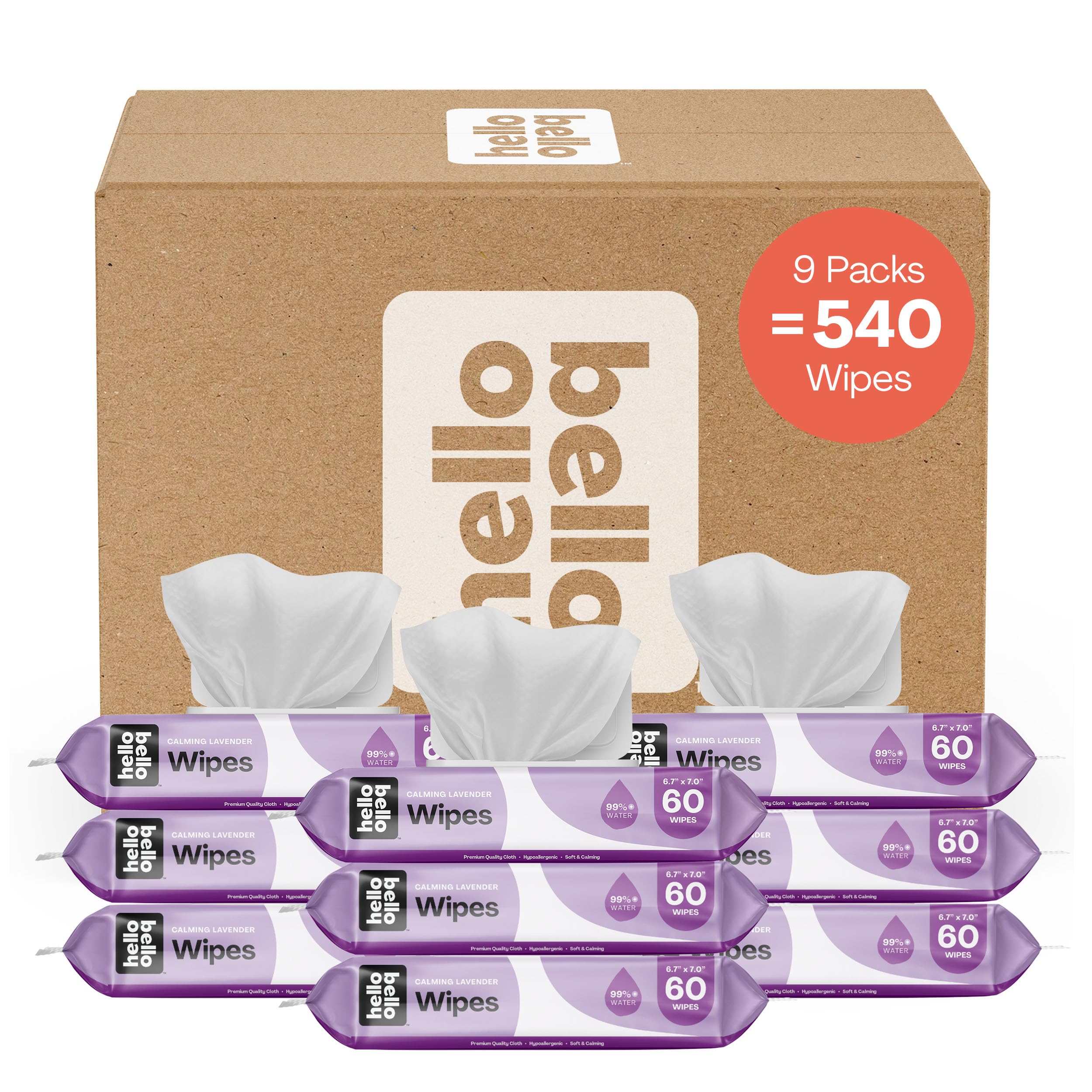 Foto 1 | Toallitas Húmedas Hello Bello Extra Suaves Con Aroma A Lavanda 540 - Venta Internacional.