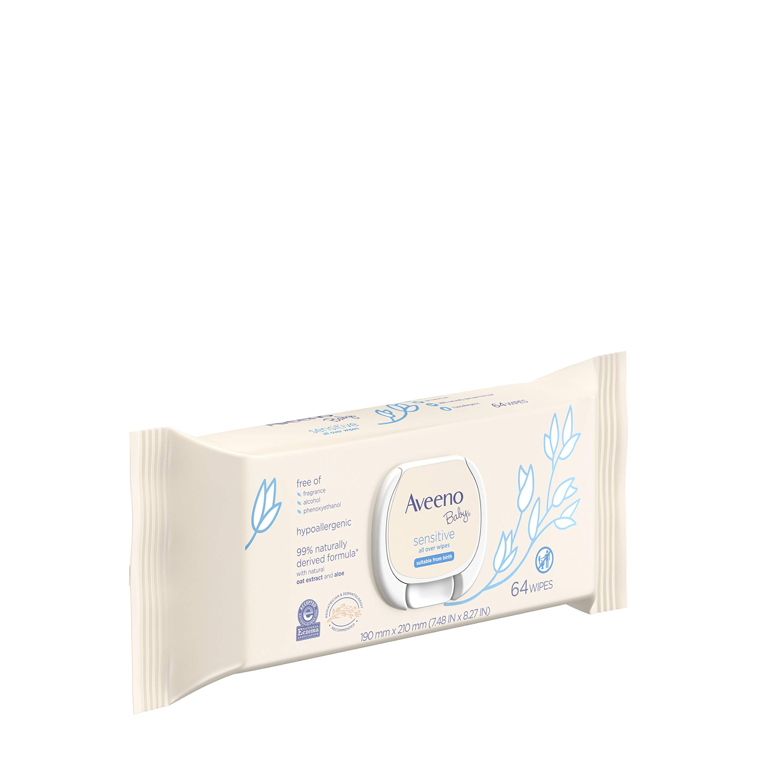 Foto 2 | Toallitas Para Bebés Aveeno Baby Sensitive All Over 64 Unidades X Paquete De 2 - Venta Internacional.