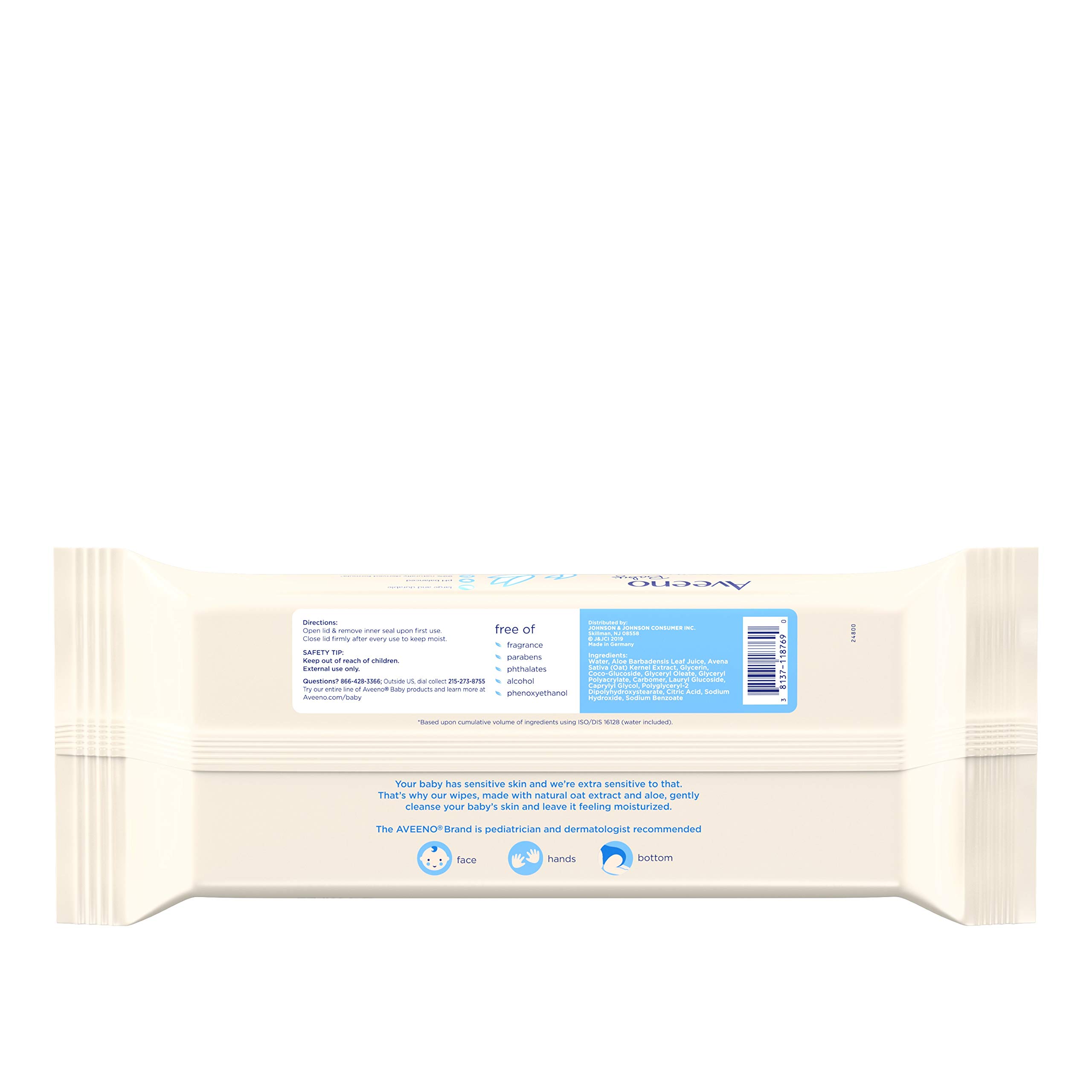 Foto 5 | Toallitas Para Bebés Aveeno Baby Sensitive All Over 64 Unidades X Paquete De 2 - Venta Internacional.