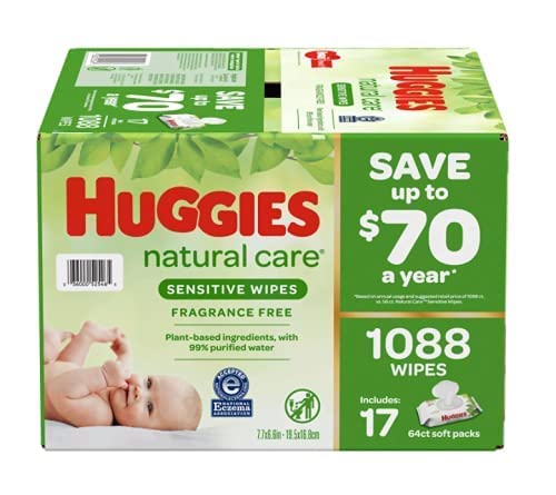 Foto 2 pulgar | Recambio De Toallitas Húmedas Para Bebés Huggies Natural Care Sensitive (1088 Unidades) - Venta Internacional.
