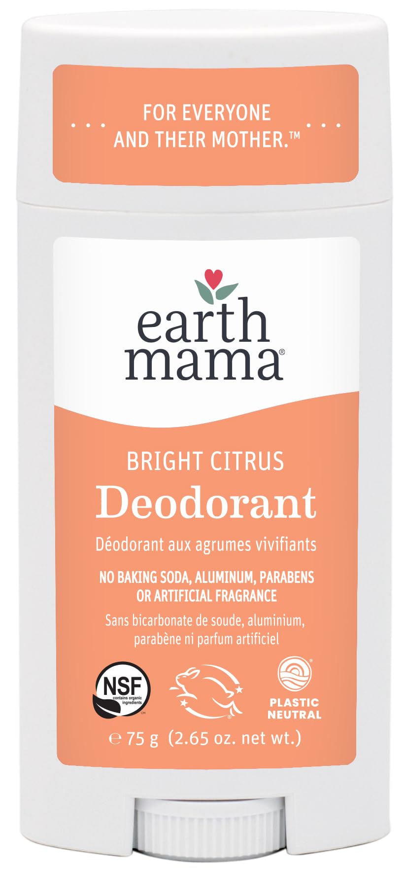 Desodorante Earth Mama Bright Citrus, 78 Ml, Seguro Para Pieles Sensibles - Venta Internacional.