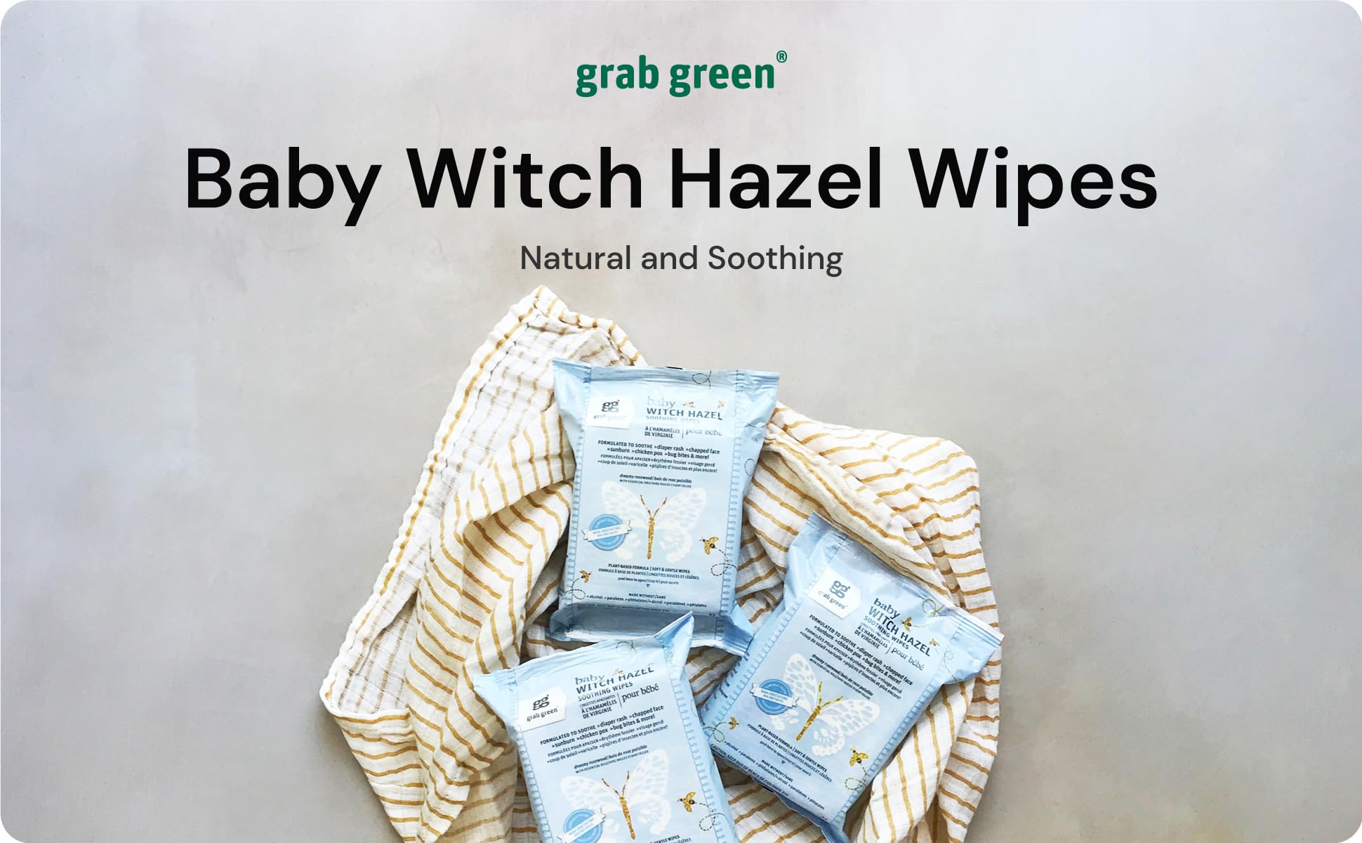 Foto 7 pulgar | Toallitas Para Bebés Grab Green Witch Hazel Soothing 32 Toallitas - Venta Internacional.