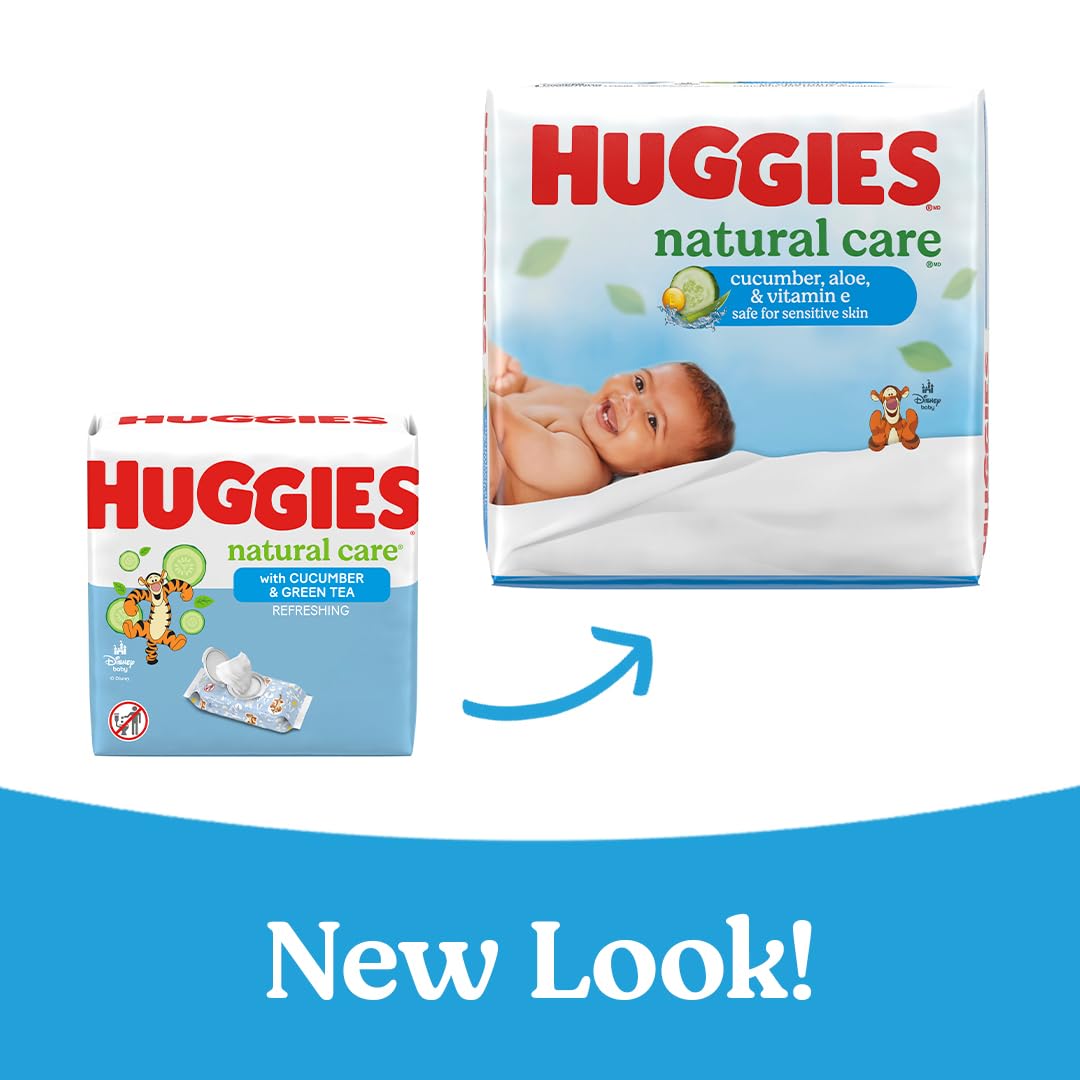 Foto 2 | Toallitas Húmedas Huggies Natural Care Con Pepino  Aloe Y Vitamina E - Venta Internacional.
