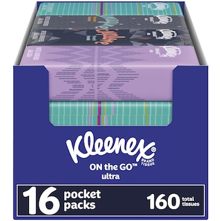 Foto 1 | Pañuelos Faciales Kleenex On-the-go De 3 Capas 160 Pañuelos 16 Paquetes - Venta Internacional.