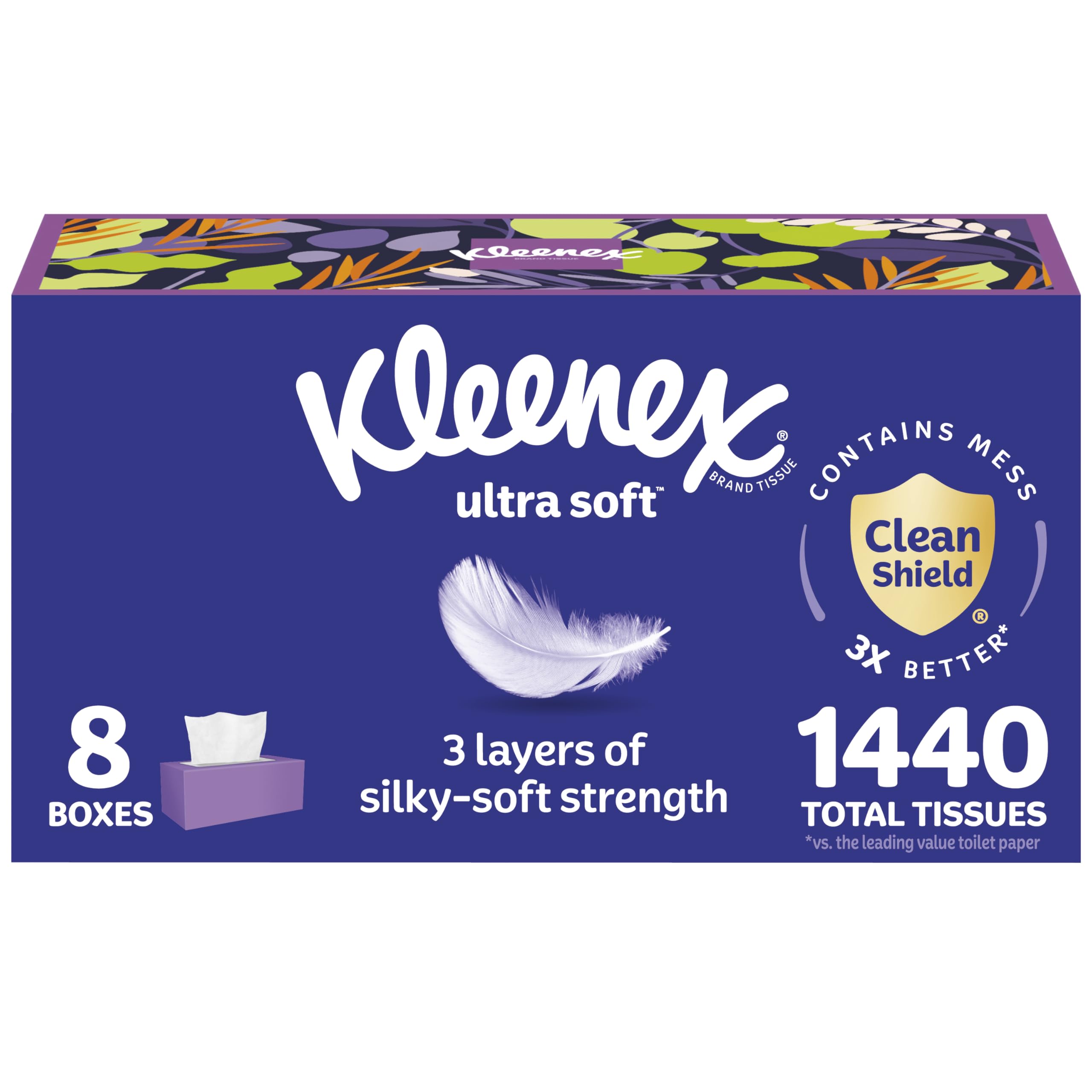 Pañuelos Faciales Kleenex Ultra Soft De 3 Capas  180 Pañuelos X 8 Cajas - Venta Internacional.