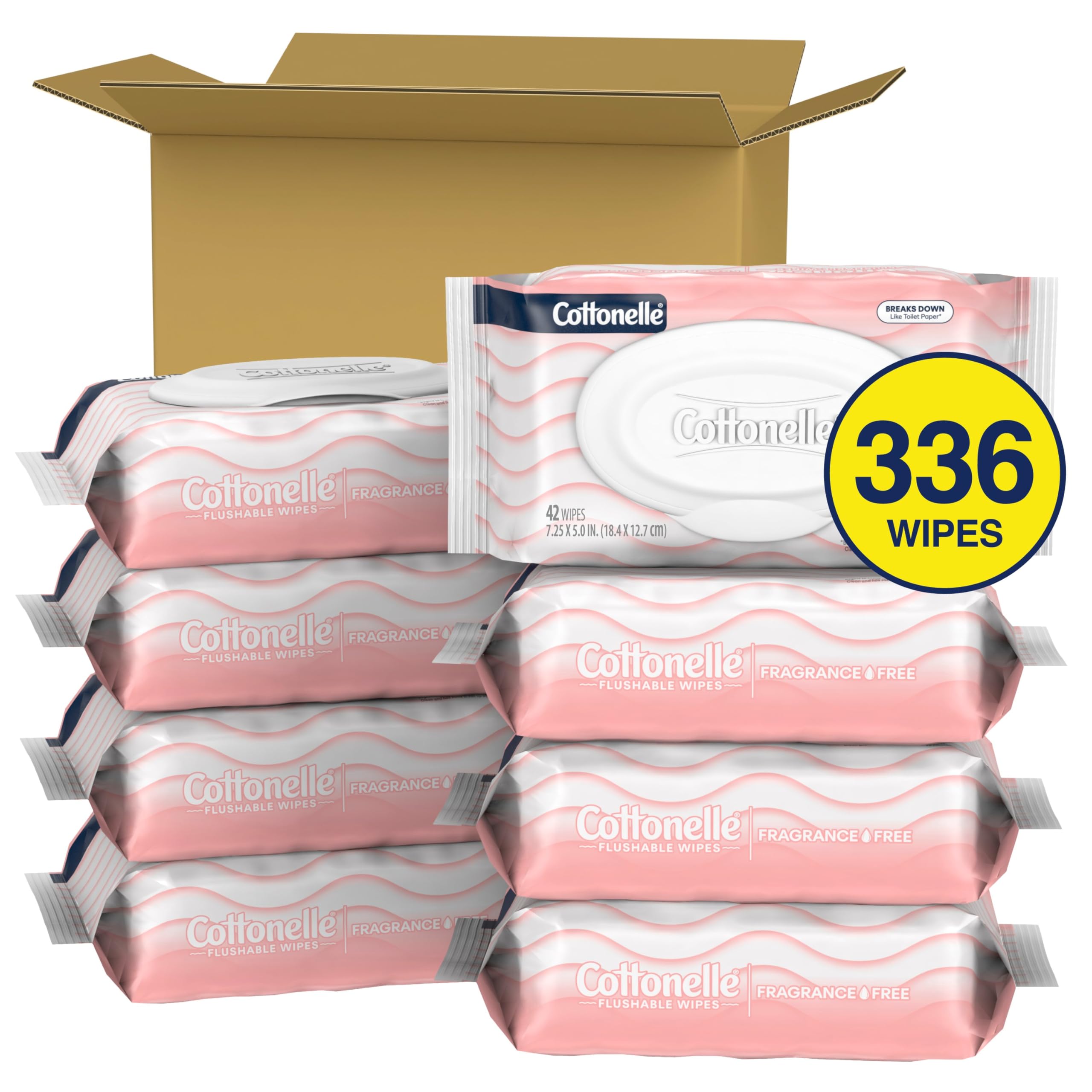 Foto 2 | Toallitas Húmedas Desechables Cottonelle  Sin Fragancia  42 Toallitas X 8 - Venta Internacional.