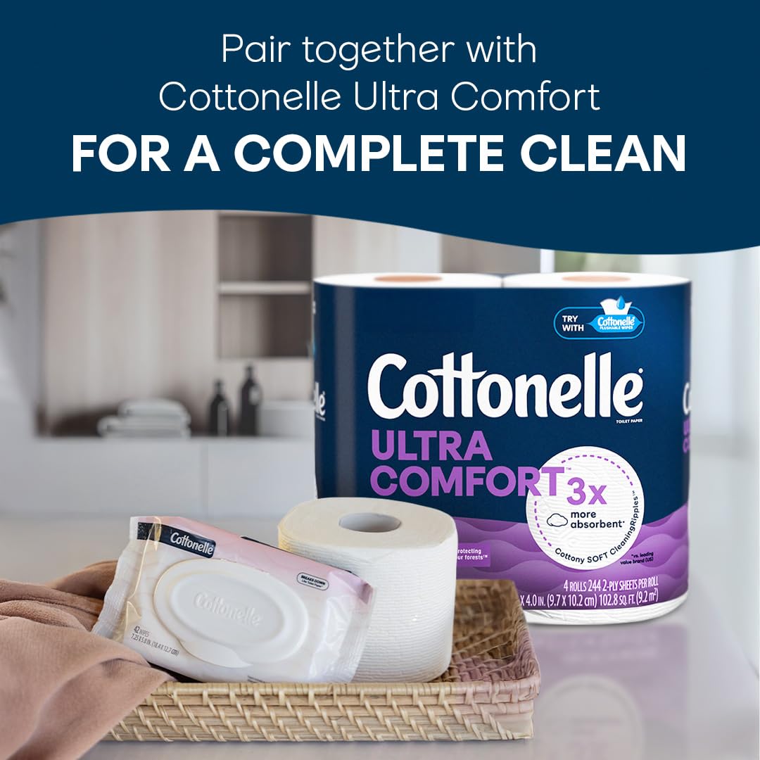 Foto 7 | Toallitas Húmedas Desechables Cottonelle  Sin Fragancia  42 Toallitas X 8 - Venta Internacional.