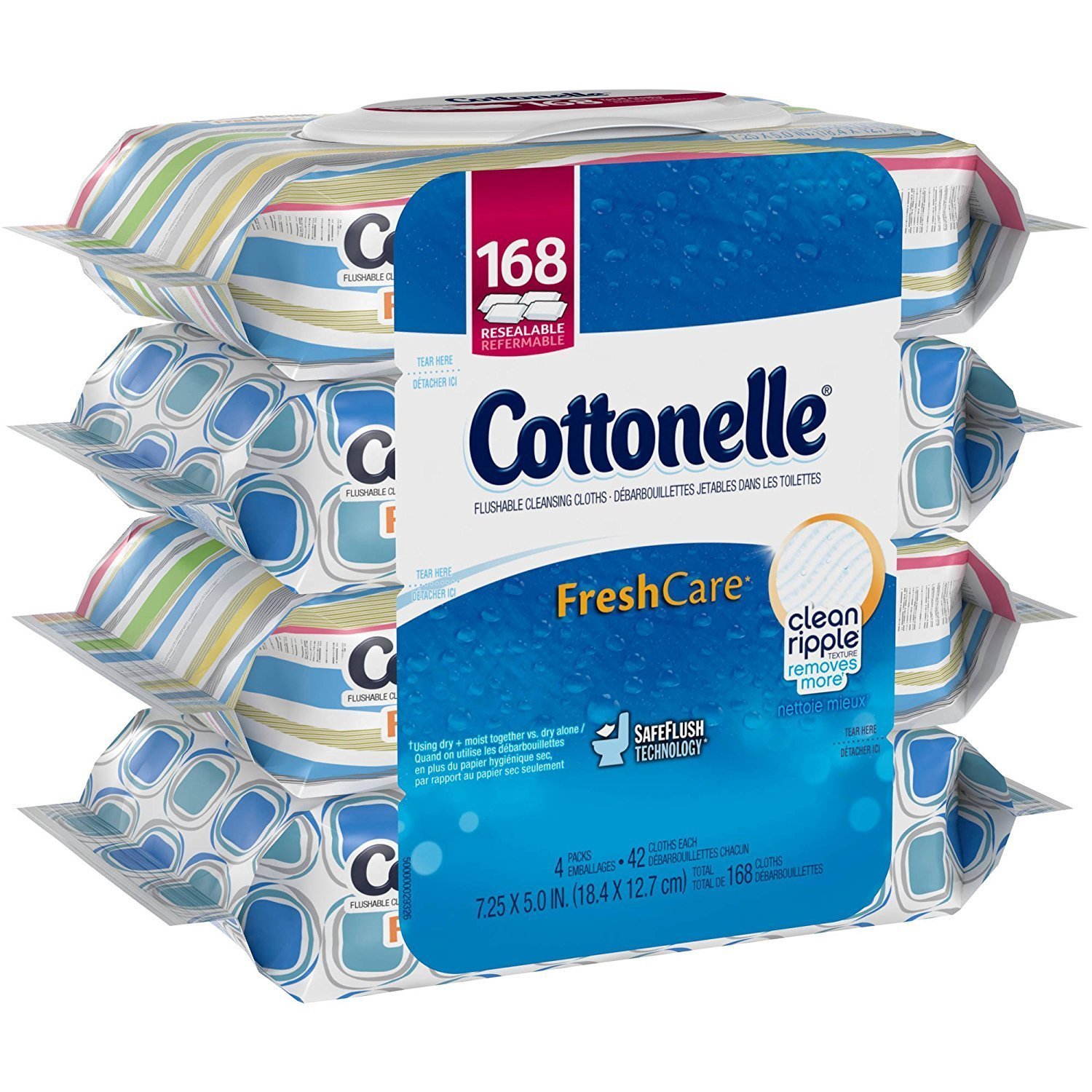 Foto 2 pulgar | Paños Limpiadores Desechables Cottonelle Freshcare 168 Wipes - Venta Internacional.