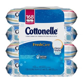 Foto 2 | Paños Limpiadores Desechables Cottonelle Freshcare 168 Wipes - Venta Internacional.