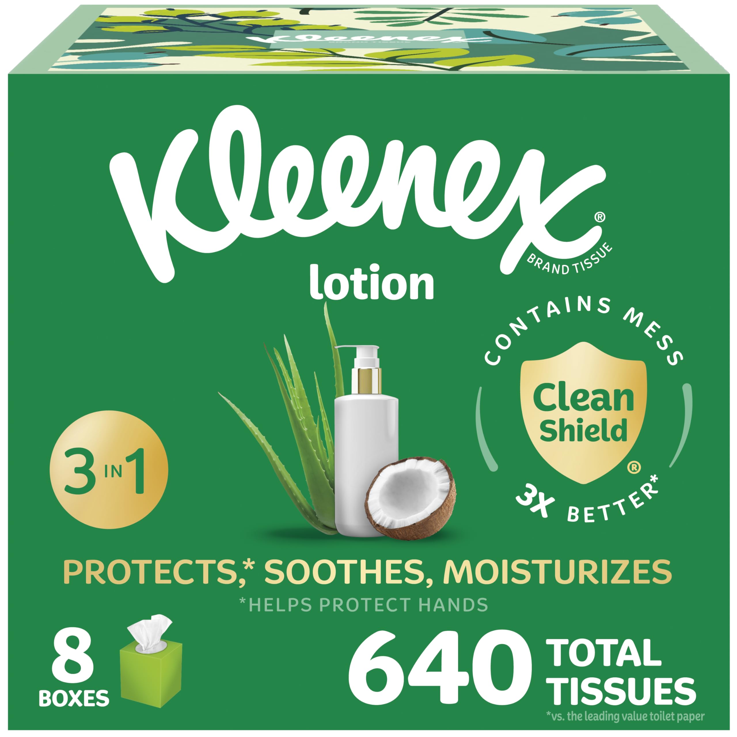 Foto 2 pulgar | Loción Kleenex Facial Tissue Con Aceite De Coco  3 Capas  640 Pañuelos - Venta Internacional.
