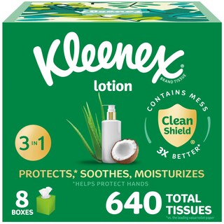 Foto 1 | Loción Kleenex Facial Tissue Con Aceite De Coco 3 Capas 640 Pañuelos - Venta Internacional.